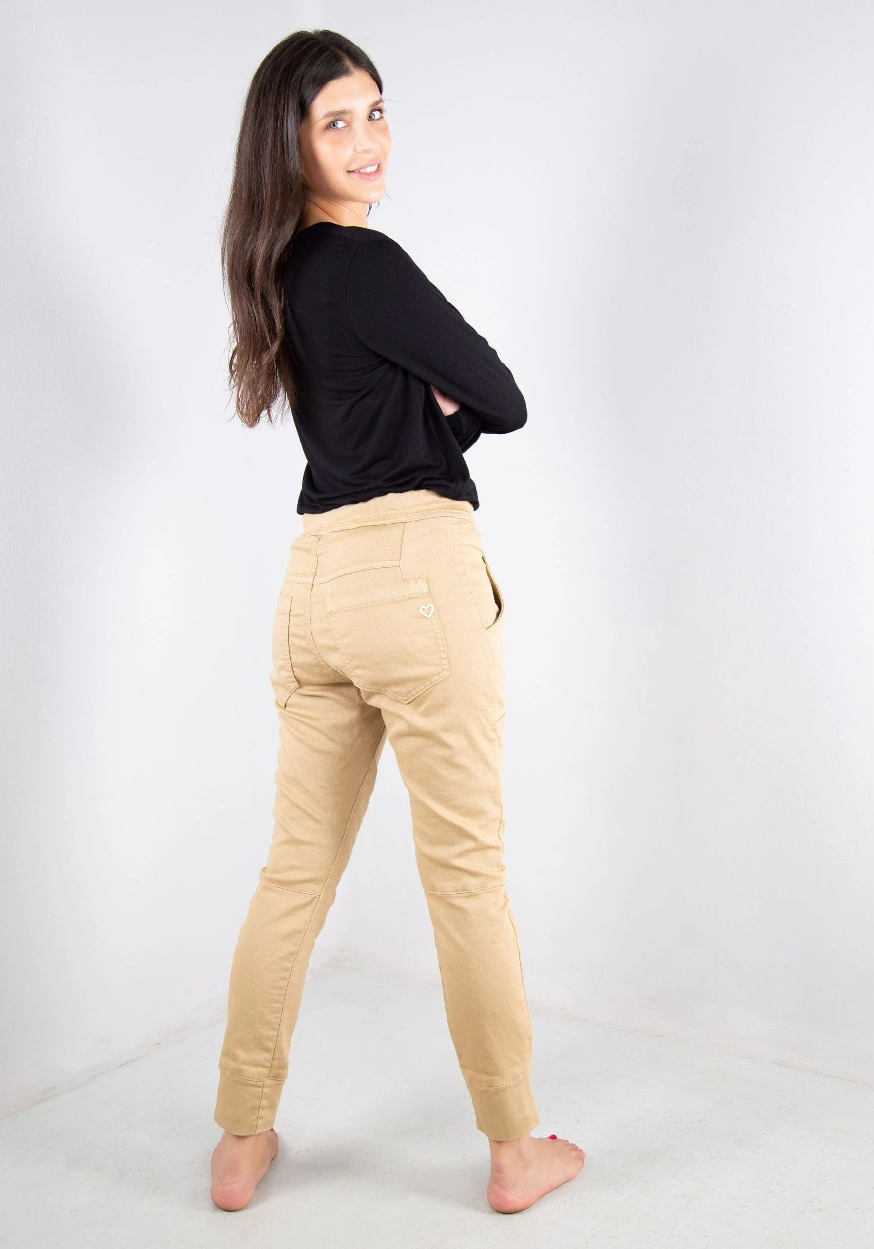 Please Jeans Jogger Pants P 51G Cropped-Form Mit Elastischem Bündchen