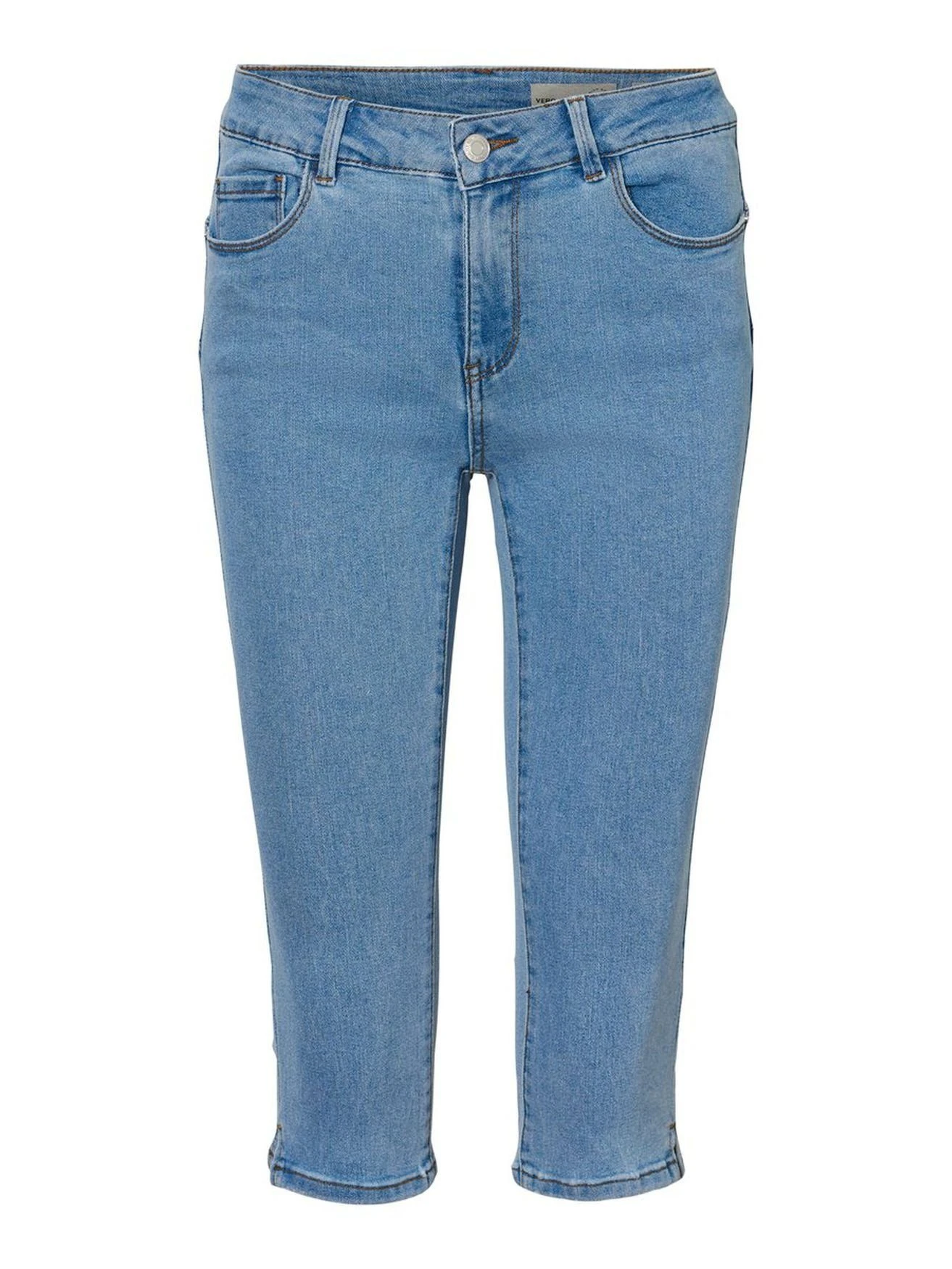 Vero Moda Caprihose »VMHOT SEVEN NW DNM SLIT KNICKER MIX GA - 10193077« (1-tlg) 4101 In Hellblau – Bild 6