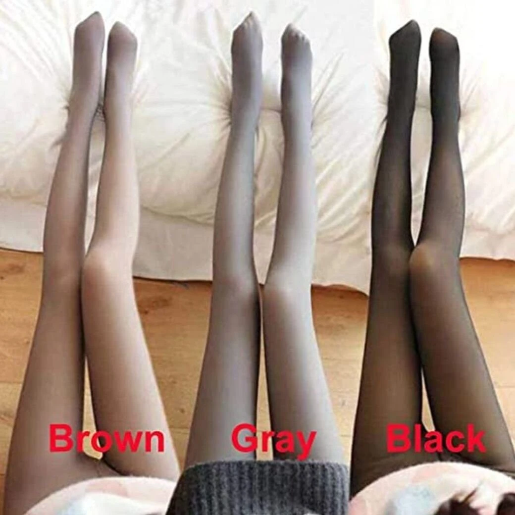 Mmgoqqt Thermoleggings Thermostrumpfhosen Für Damen Gefütterte Strumpfhose Winter Gefälschte Durchscheinend Plüschstrümpfe Pantyhose Warmer Leggings – Bild 5
