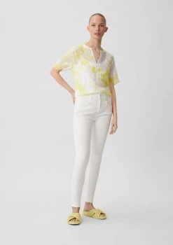 Comma Casual Identity Stoffhose Super Skinny Fit: Hose Mit Sattelbund Garment Dye