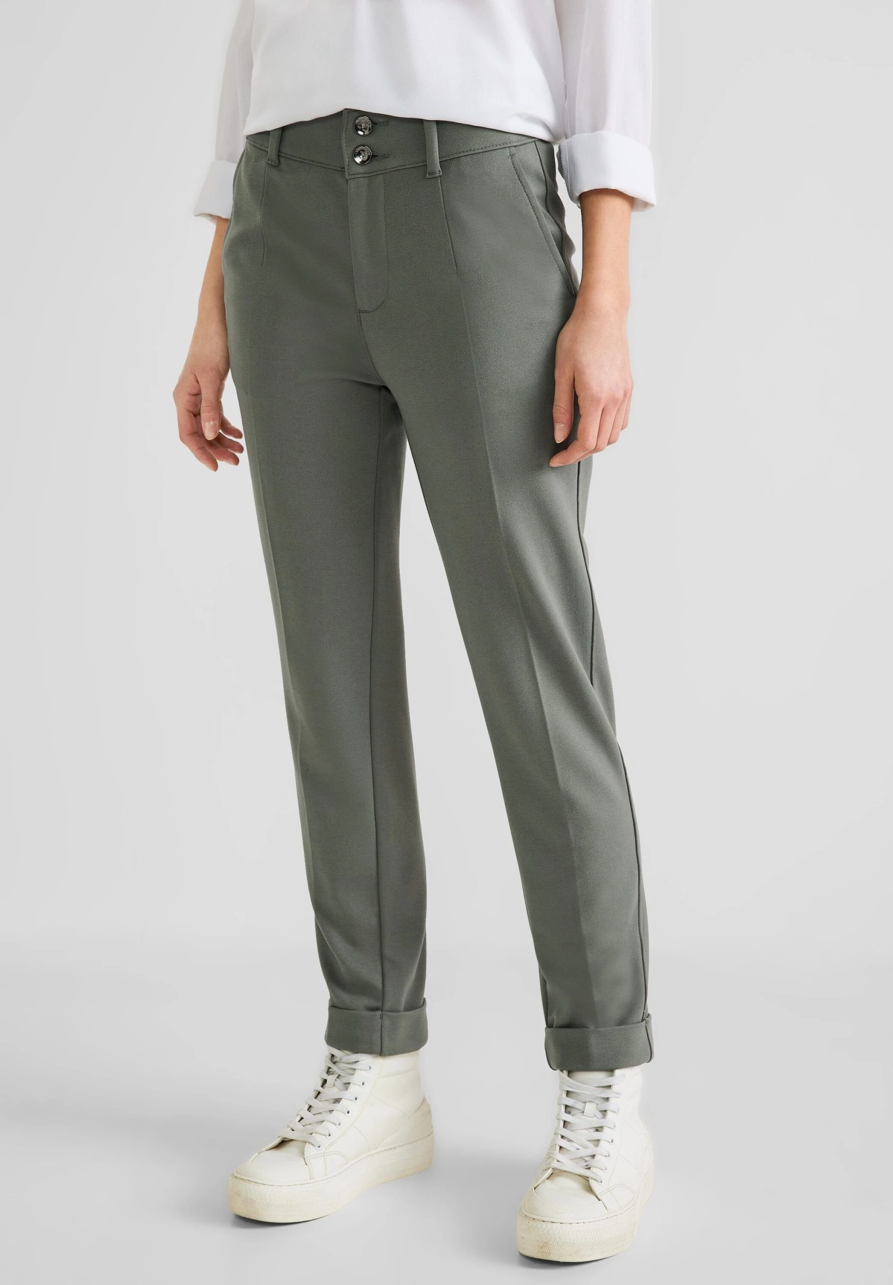 STREET ONE Chinohose Mit Bügelfalte