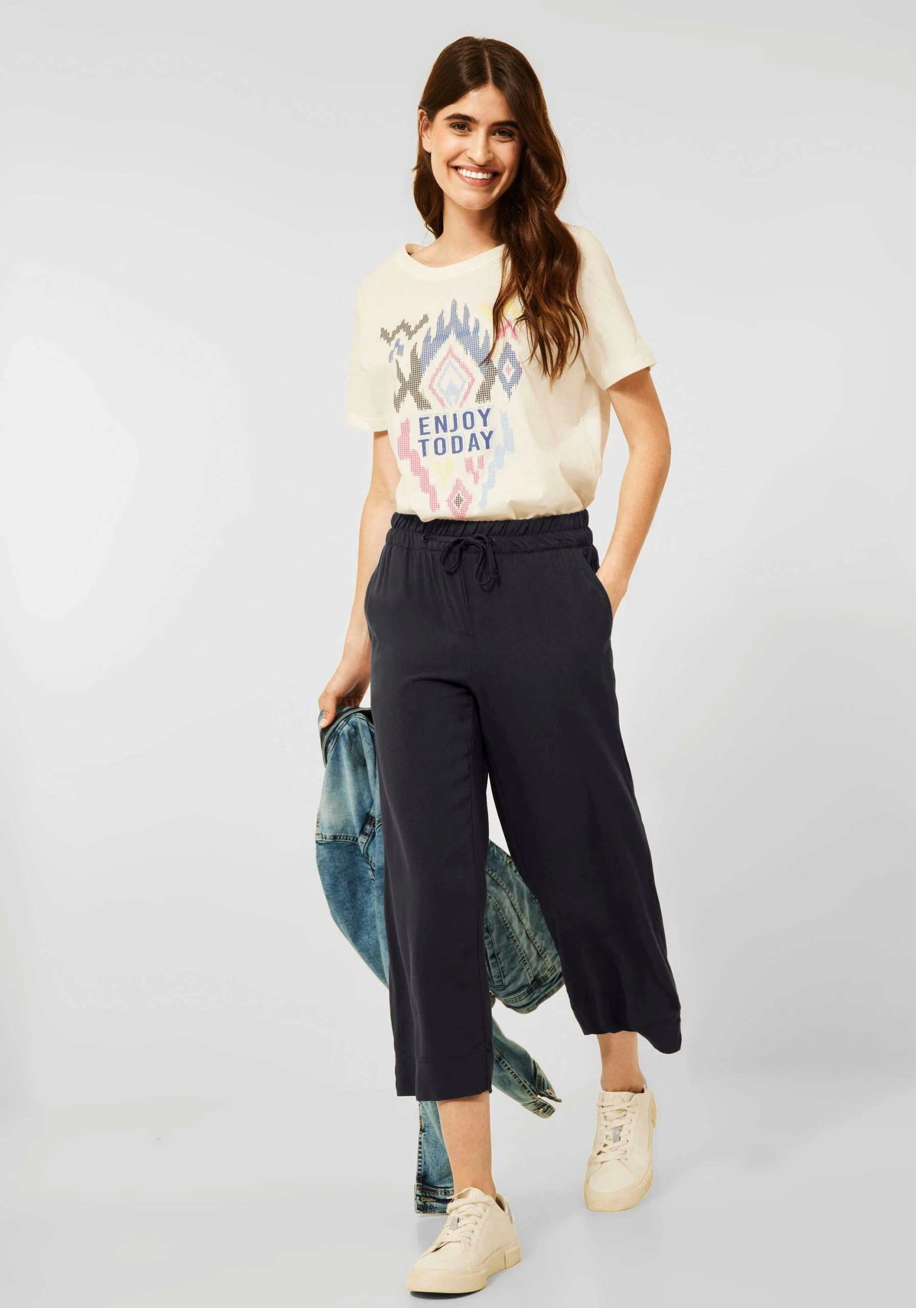 Cecil 7/8-Hose Mit Weitem Bein Und Elastikbund – Bild 3