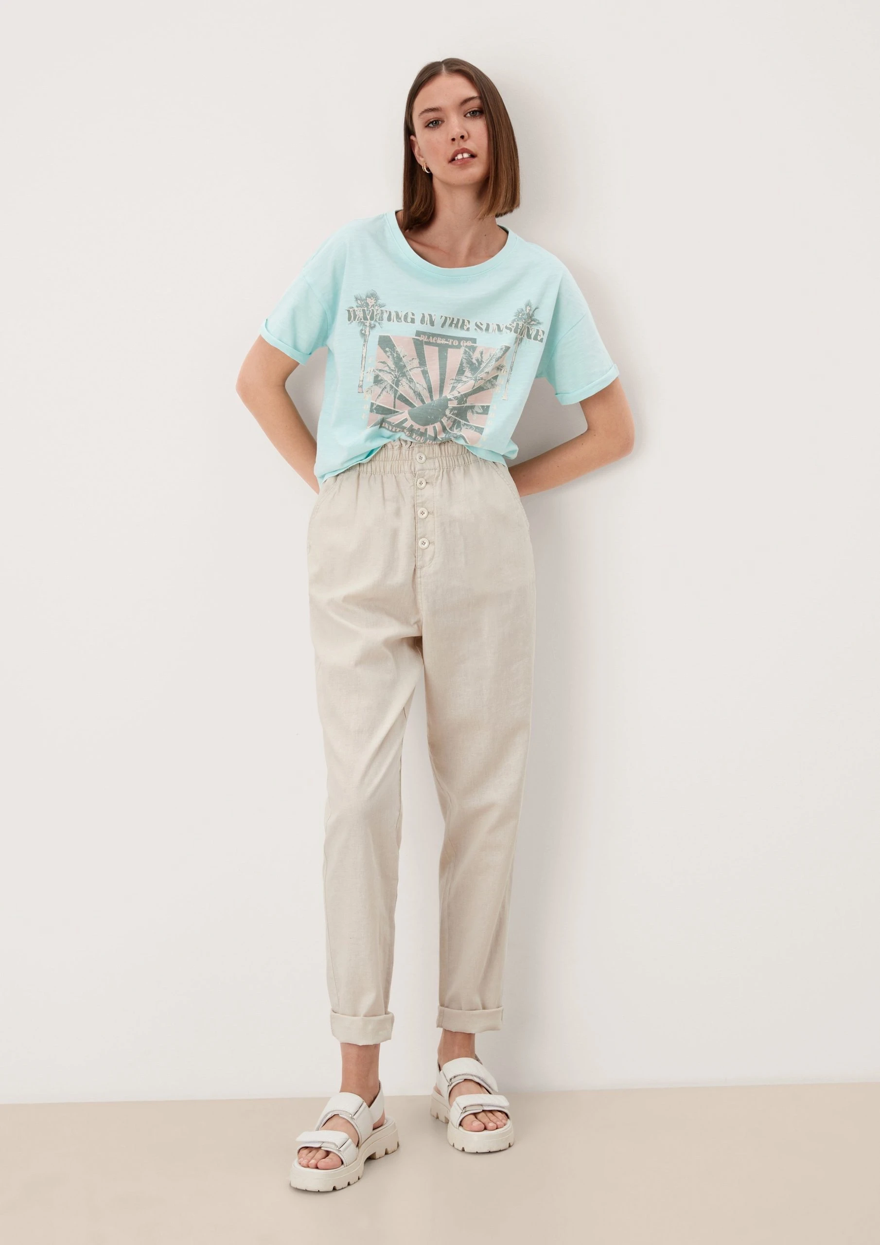 Q/S By S.Oliver Stoffhose »High-Waist-Hose Aus Leinenmix« (1-tlg) – Bild 3