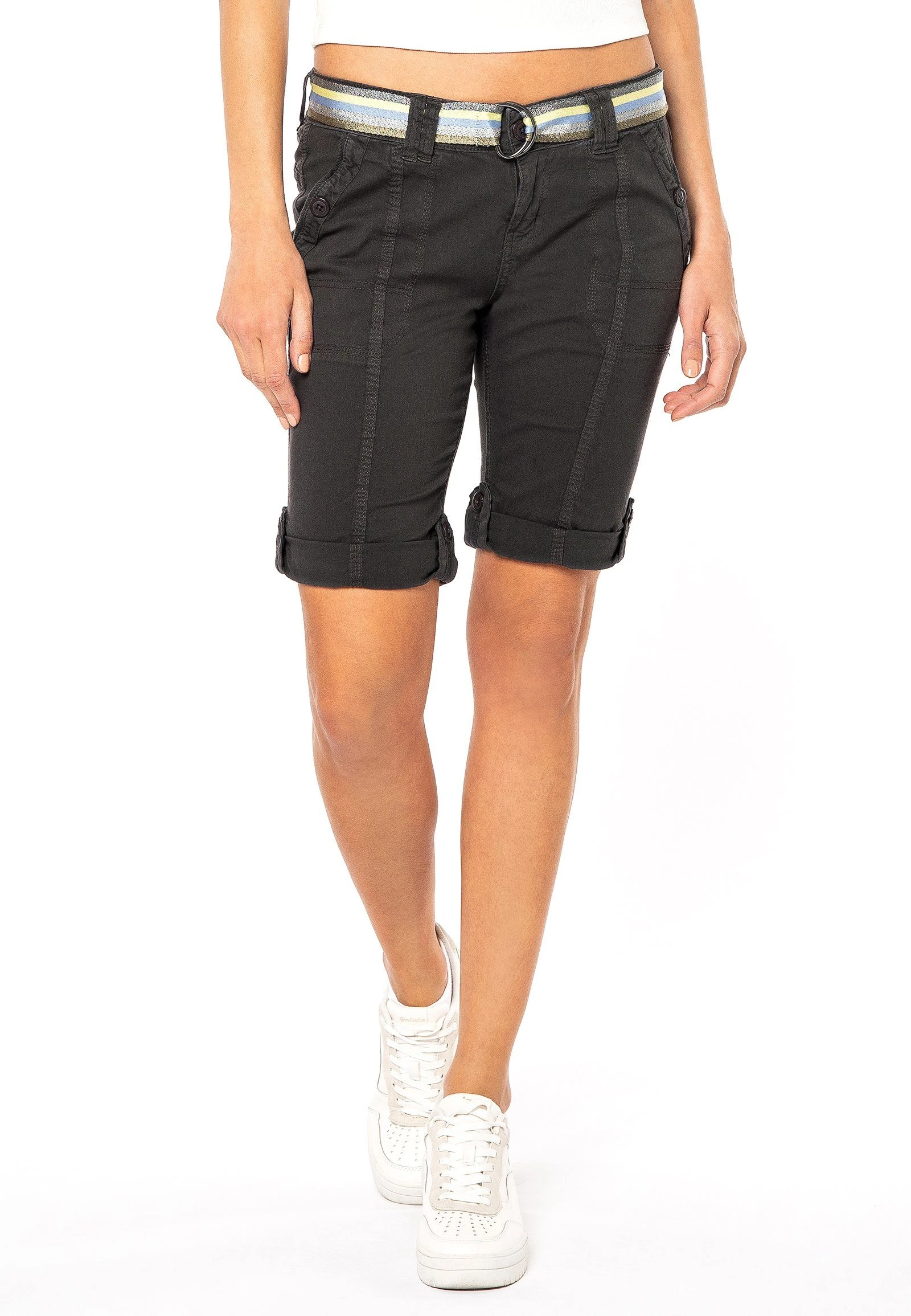 Fresh Made Bermudas Bermuda Mit Glänzendem Gürtel