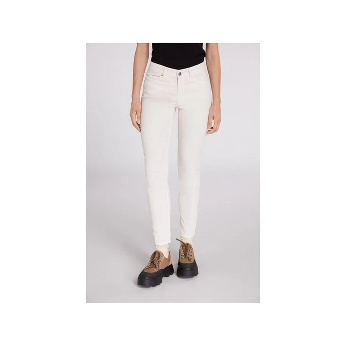 Oui Leggings Offwhite Regular (1-tlg) – Bild 7
