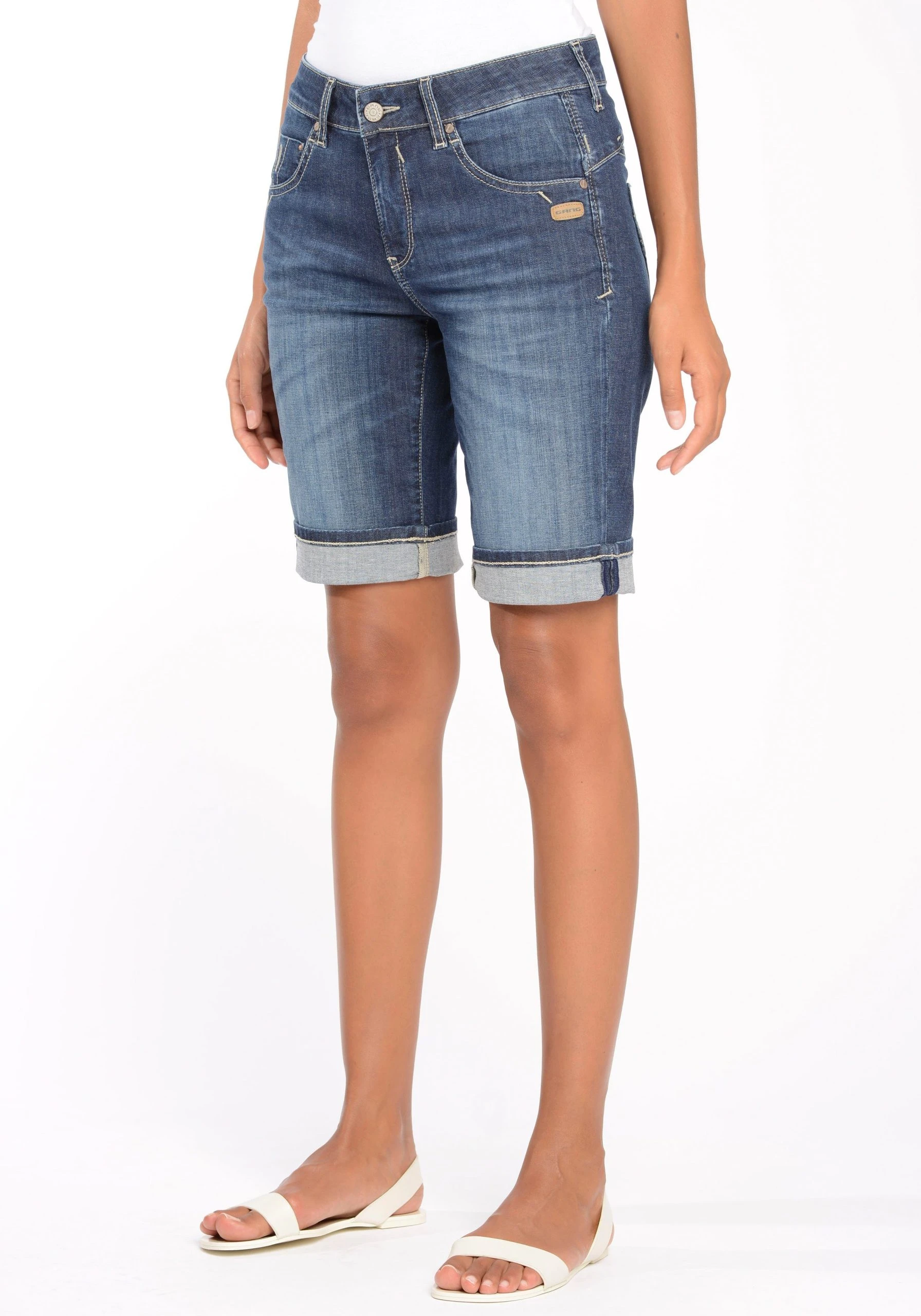 GANG Jeansbermudas RUBINIA BERMUDA Mit Aufschlag U. Leicht Ausgefranster Kante Am Saumabschluss – Bild 2