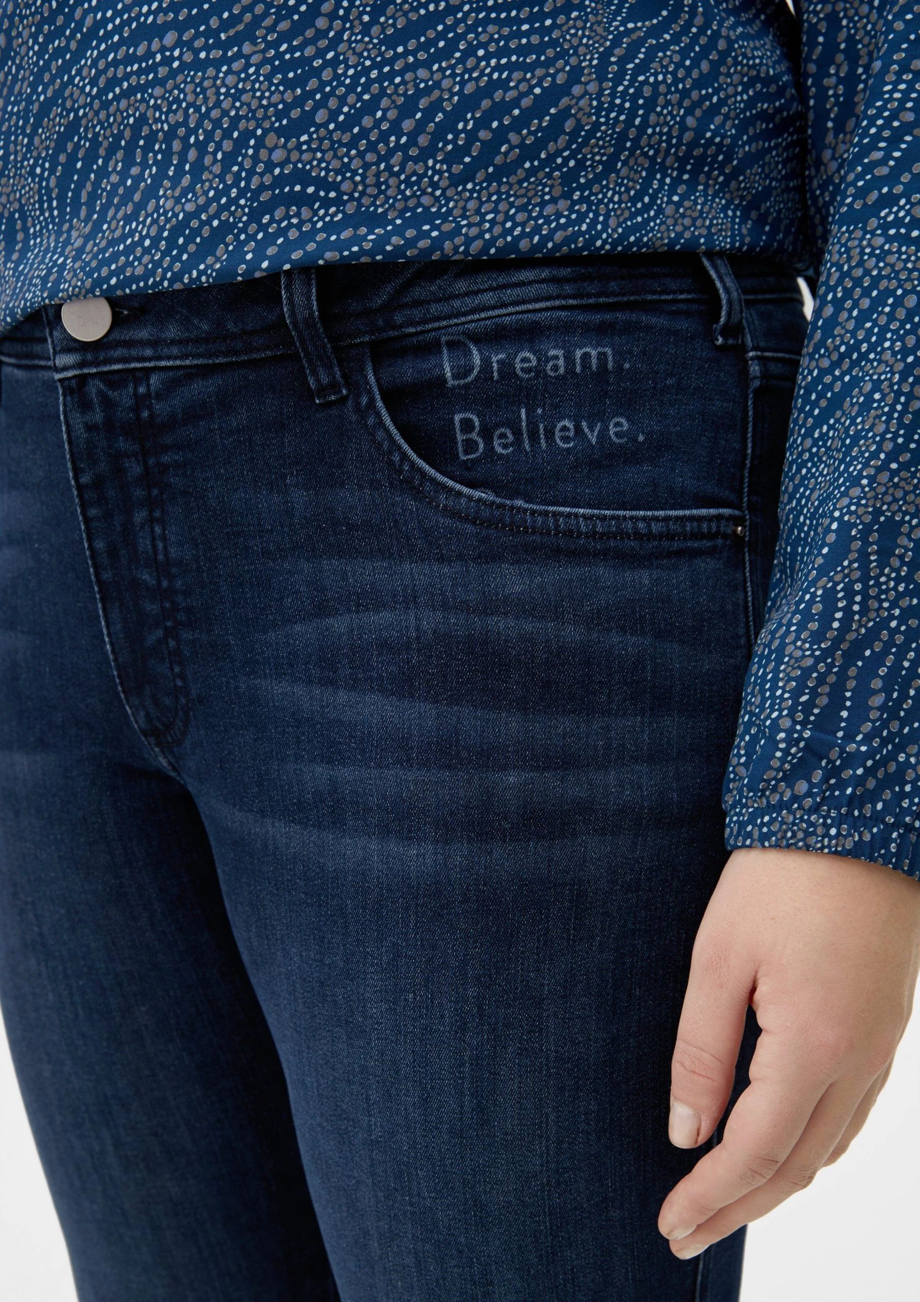 TRIANGLE Stoffhose Slim: Jeans Mit Shaping-Effekt Waschung – Bild 2