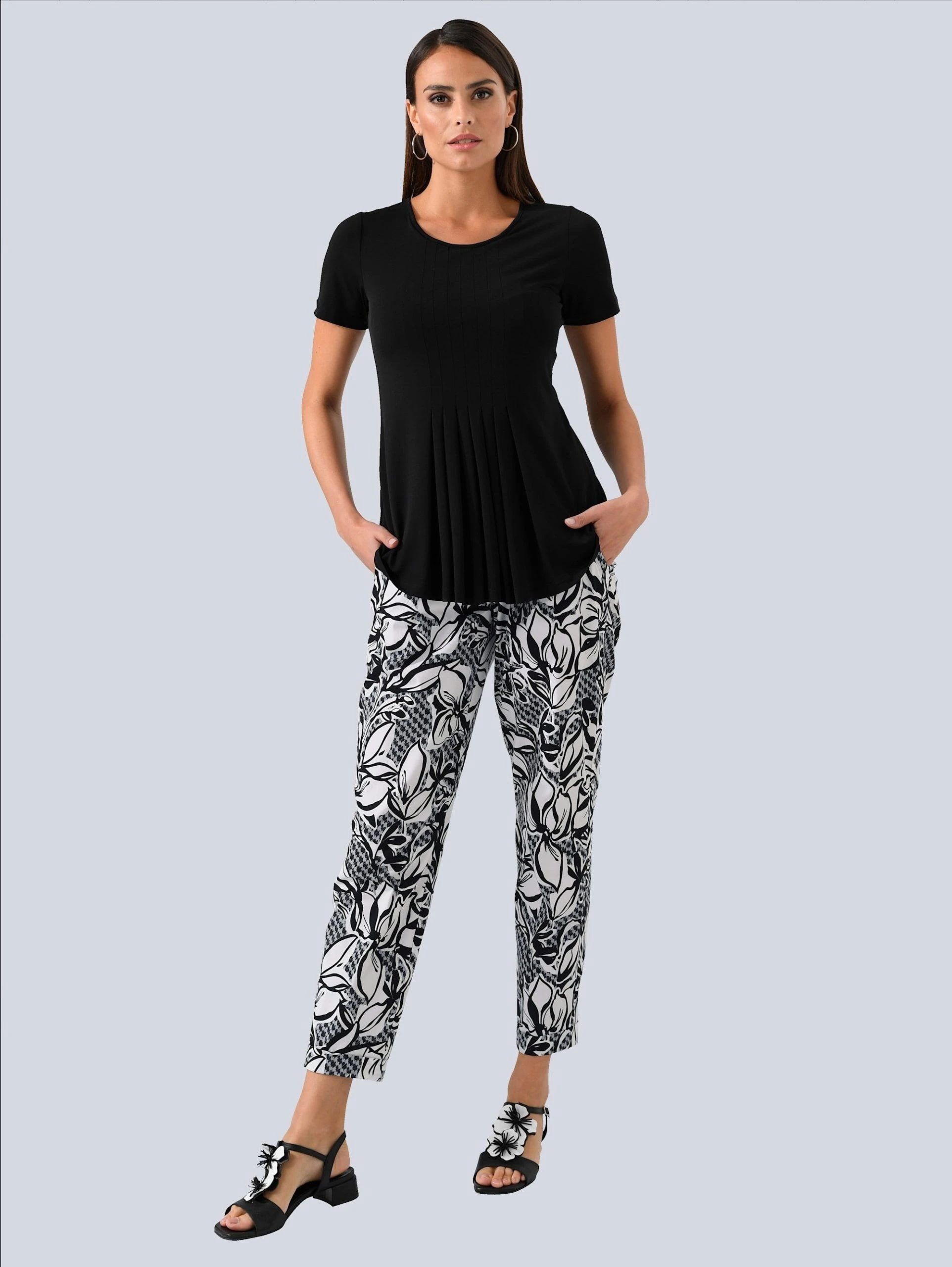 Alba Moda Stoffhose Hose (1-tlg) Mit Floralem Allover-Print – Bild 6