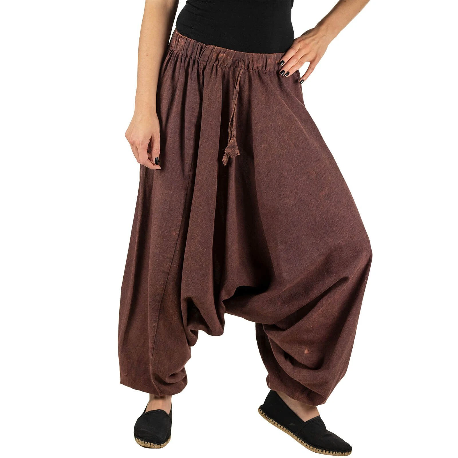 KUNST UND MAGIE Haremshose KUNST UND MAGIE Orientalische Haremshose One Size Stonewashed In Vielen Farben – Bild 2