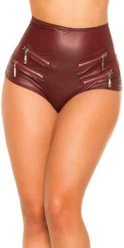 Koucla Hotpants Mit Zips, Shorts Clubwear Wetlook Lederoptik
