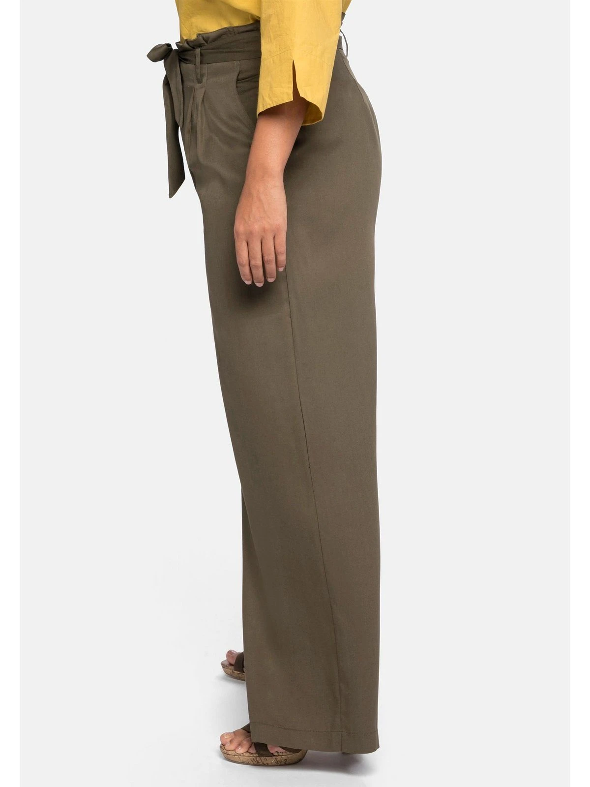 Sheego Bundfaltenhose Hose «Die Weite» Mit Paperbag-Bund Und Stoffgürtel – Bild 6