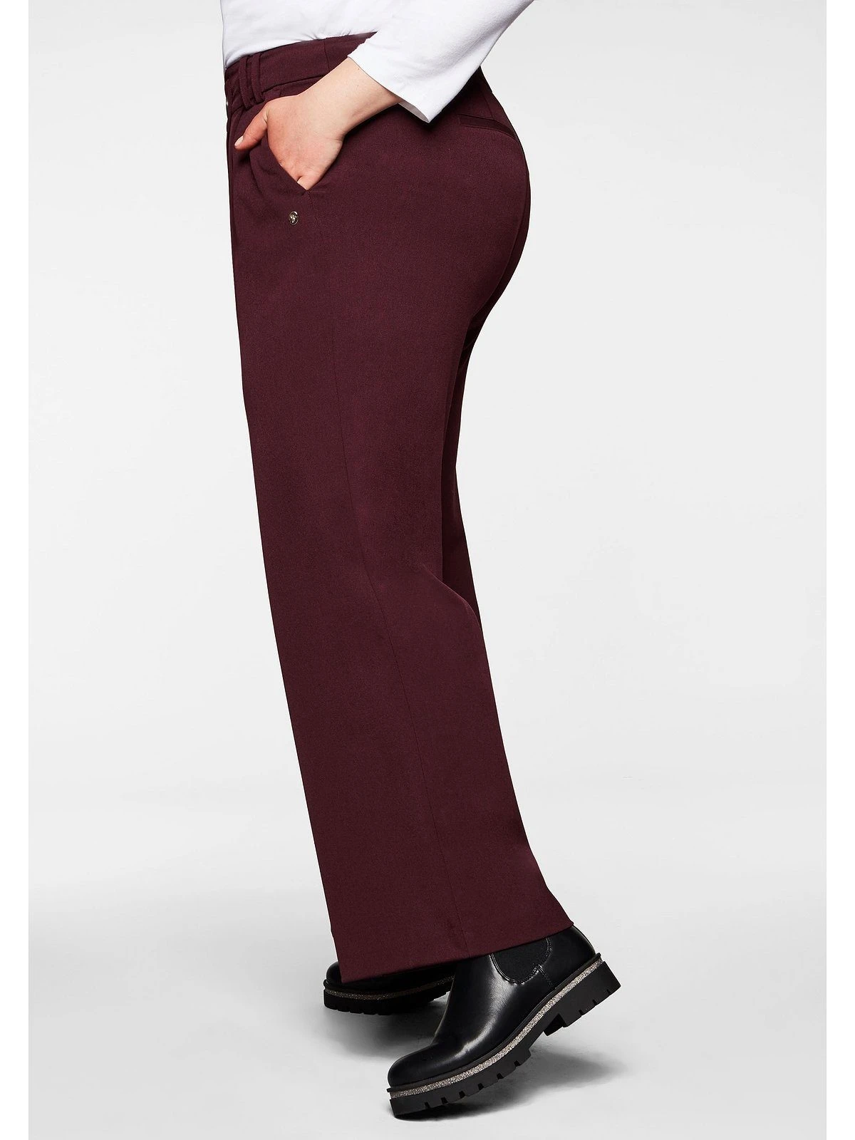 Sheego Stoffhose »Hose« »Die Weite« Mit Asymmetrischem Verschluss – Bild 5