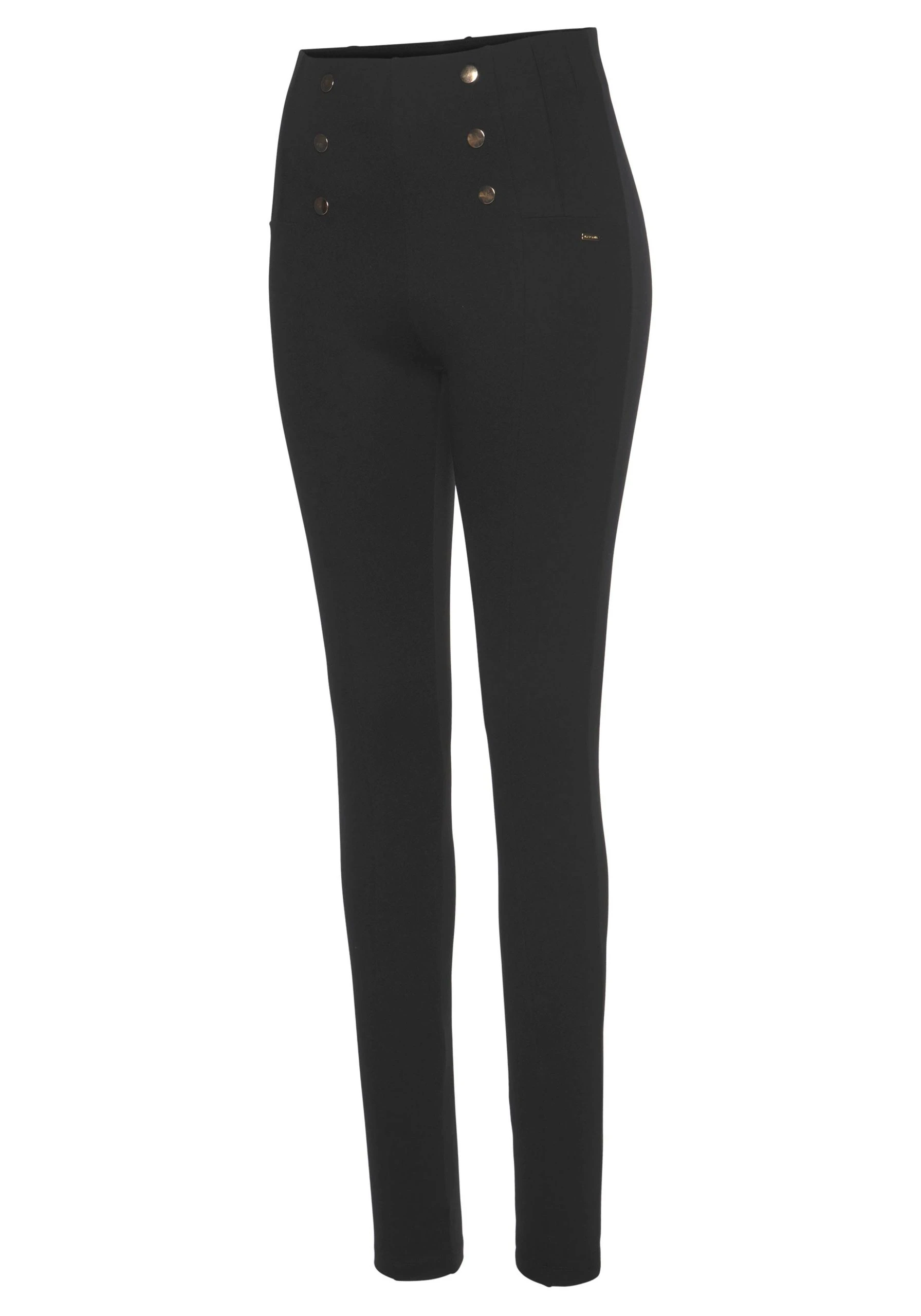 LASCANA Highwaist Leggings Mit Zierknöpfen – Bild 5