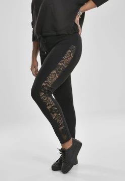 URBAN CLASSICS Leggings Urban Classics Damen Ladies Lace Striped Leggings (1-tlg)