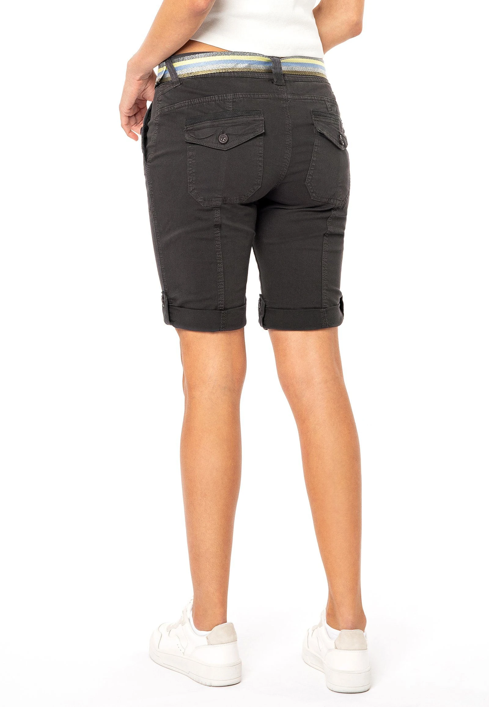 Fresh Made Bermudas Bermuda Mit Glänzendem Gürtel – Bild 2