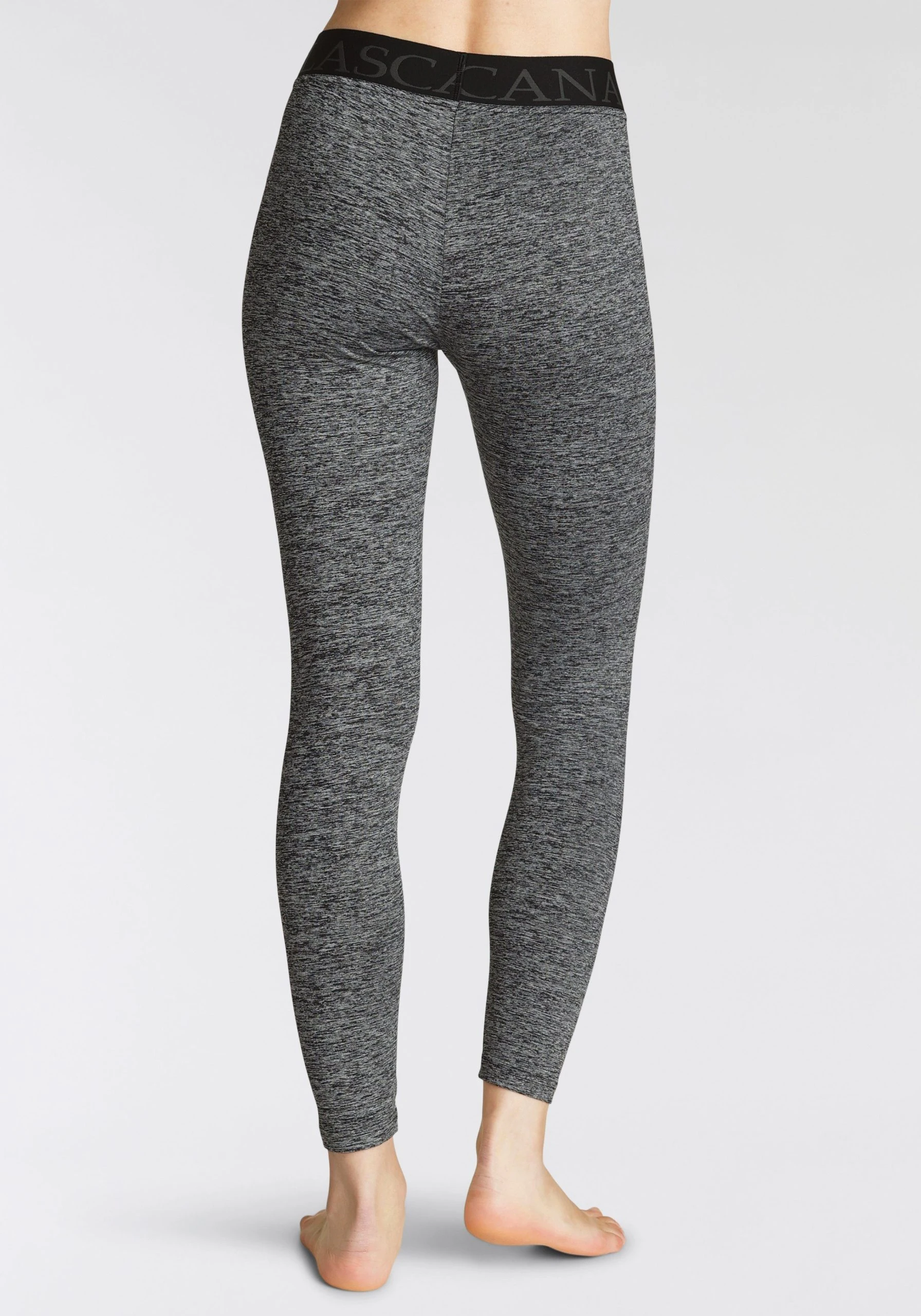 LASCANA ACTIVE Leggings Meliert, Mit Elastischem Bund Und Darin Eingewebtem Schriftzug – Bild 2
