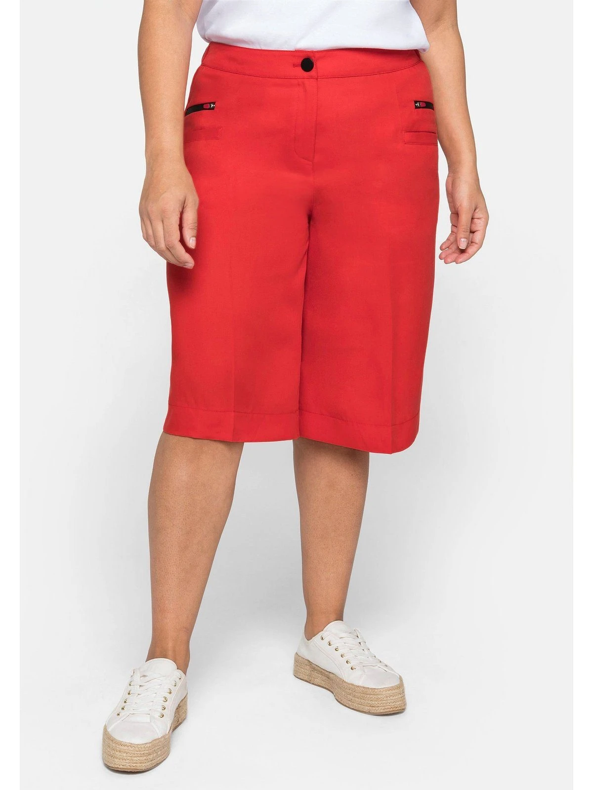 Sheego Bermudas »Bermudas« Mit Bügelfalten, Aus TENCEL™ Lyocell