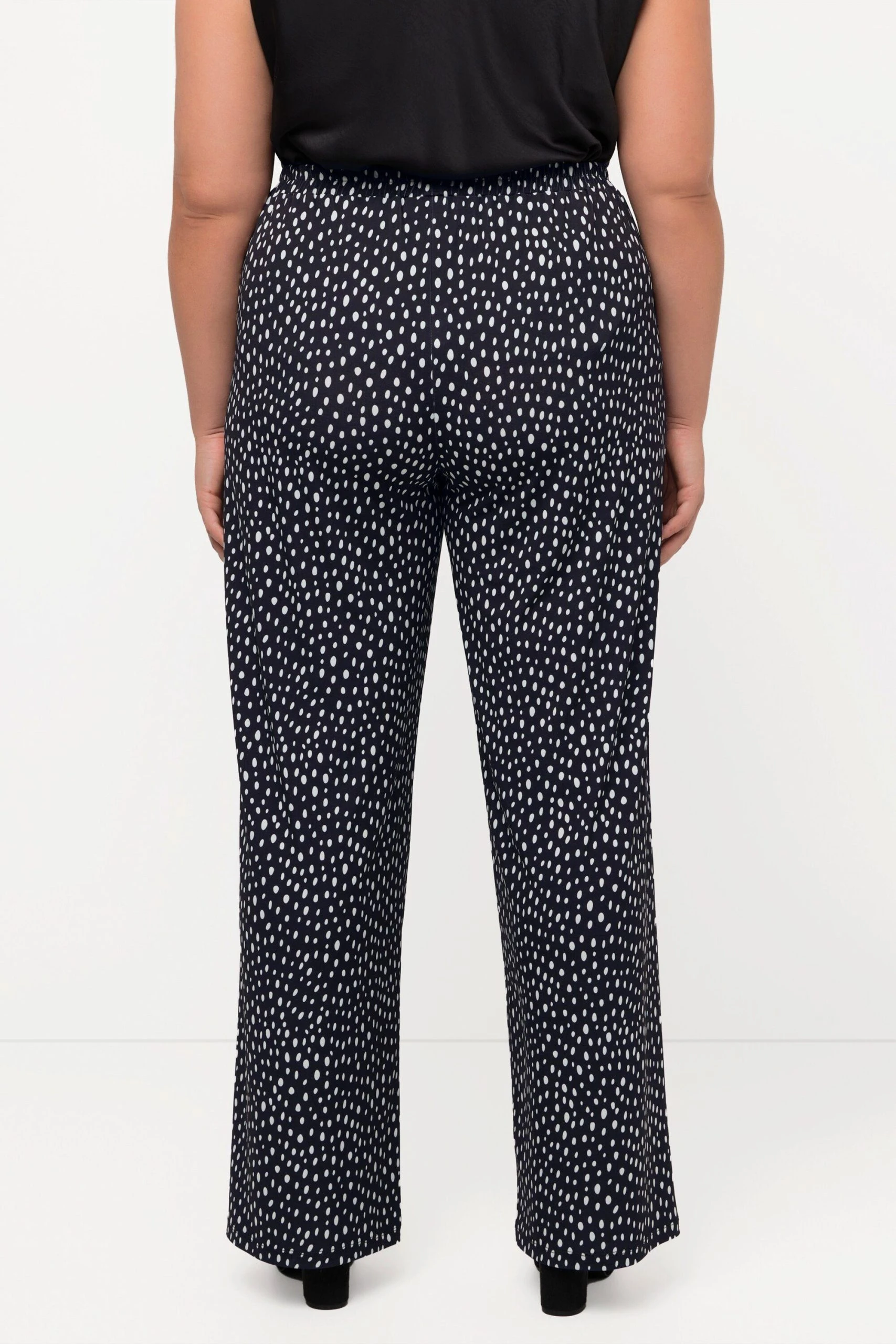 Ulla Popken Schlupfhose Marlenehose Punkte Weites Bein Elastikbund – Bild 2