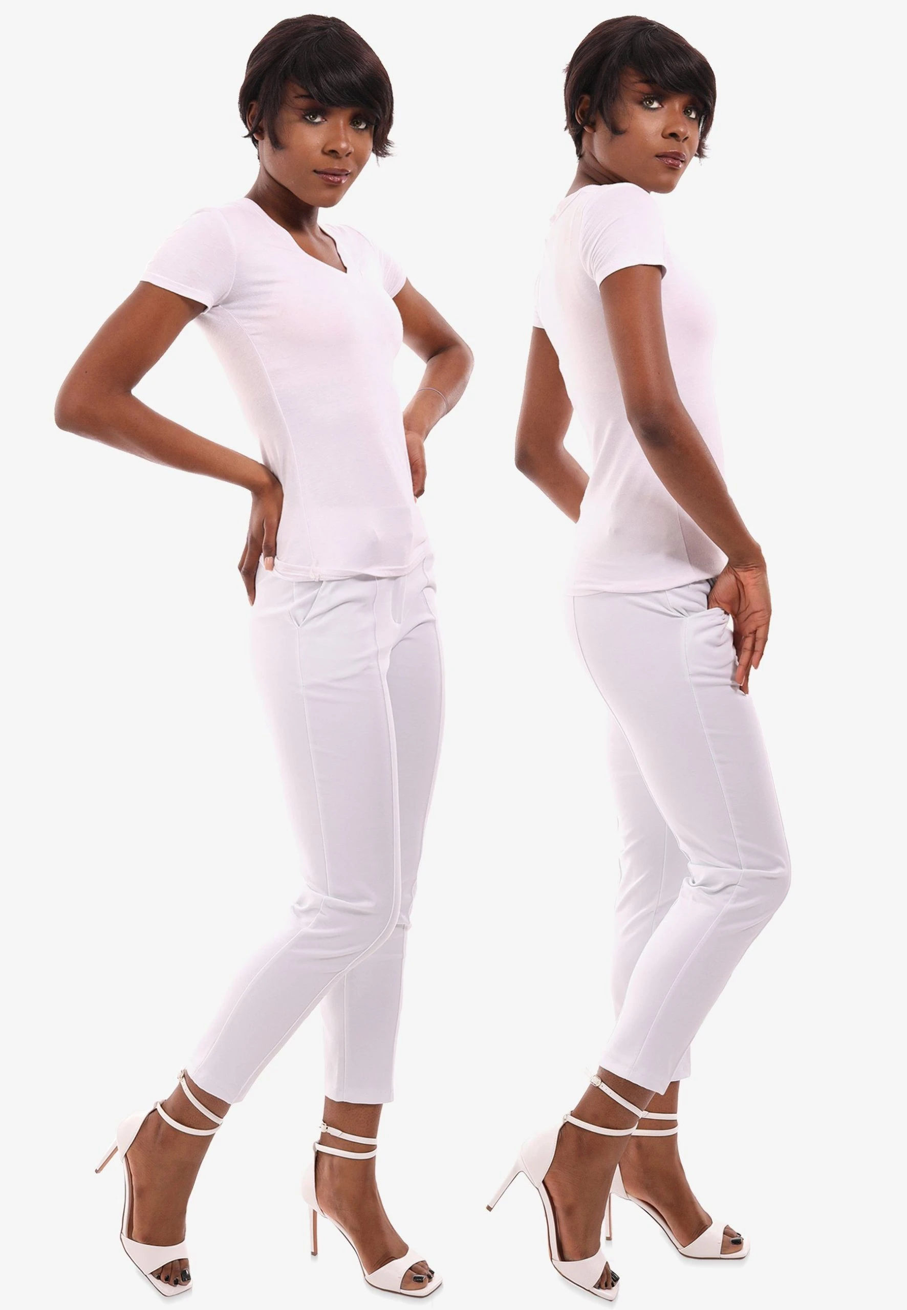 YC Fashion & Style Chinohose Chino Hose In Verkürzter Länge In Unifarbe – Bild 6