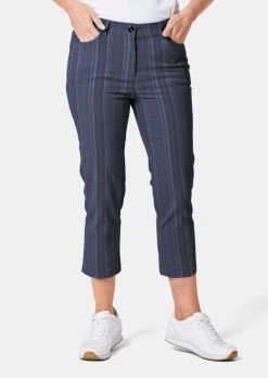 GOLDNER Caprihose Verkürzte Strukturhose In Elastischer Ware Perfekter Sitz Mit Viel Komfort