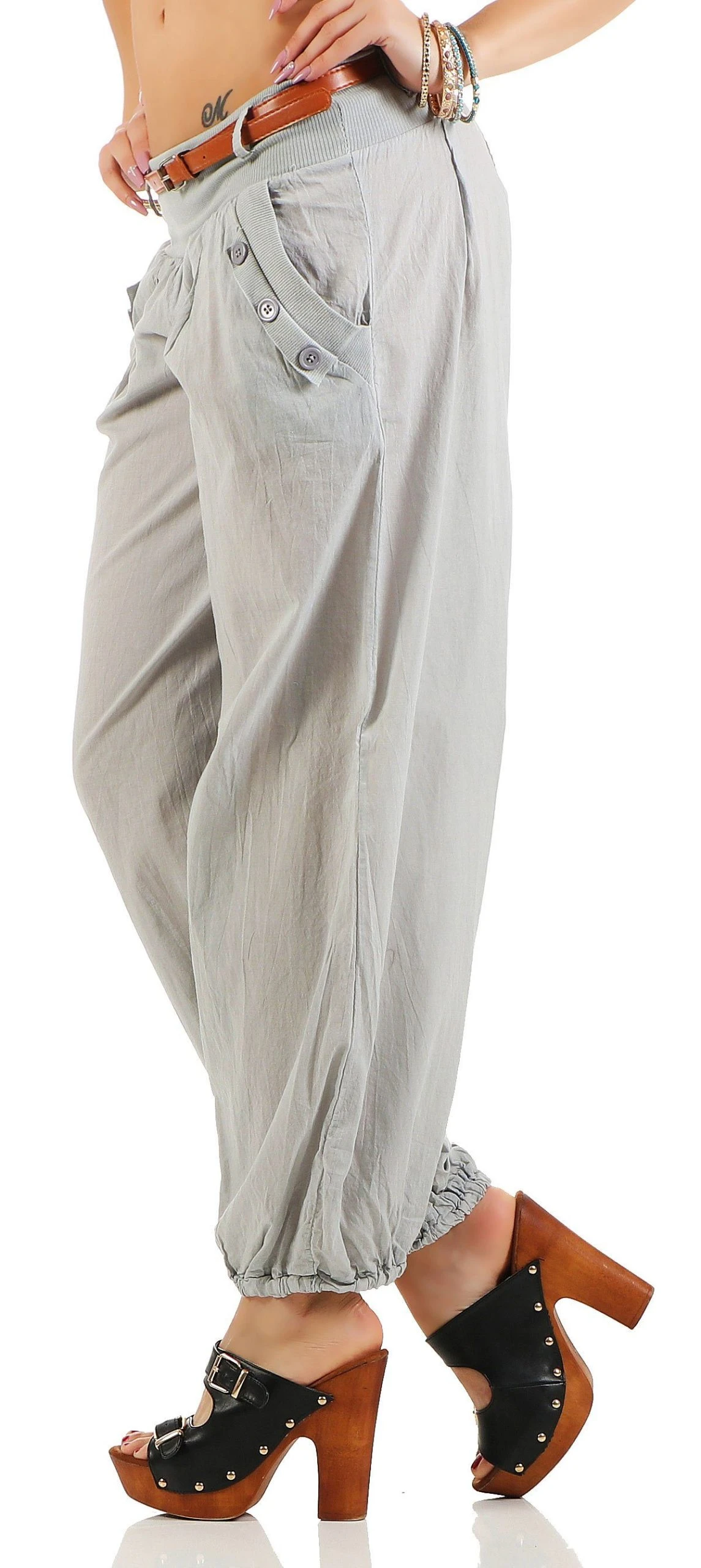 Malito More Than Fashion Haremshose »6017« Sommerhose Mit Gürtel – Bild 2