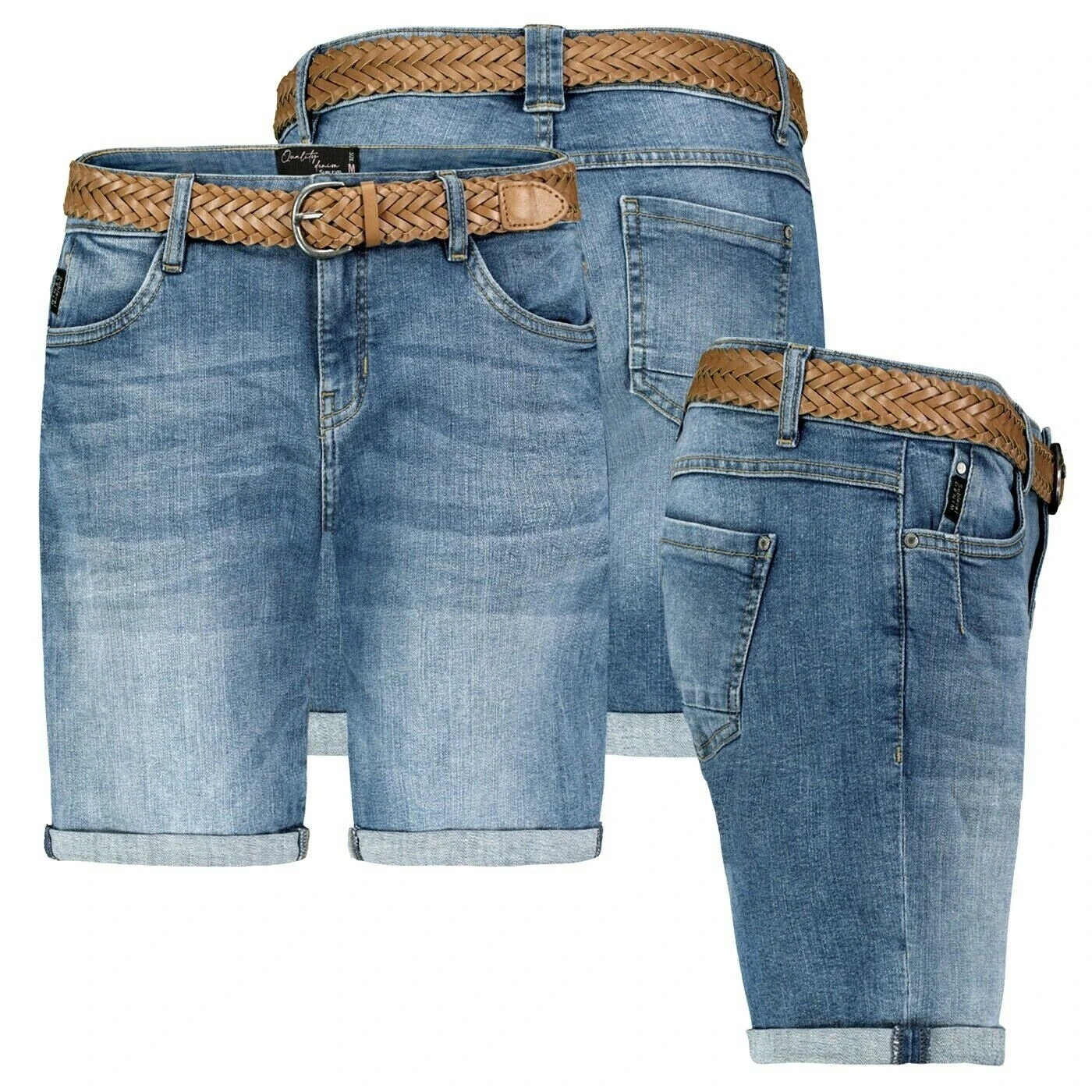 SUBLEVEL Bermudas Sublevel Damen Jeans Shorts Bermuda Kurze Hose Shorts Short Denim Stretch Denim – Bild 8