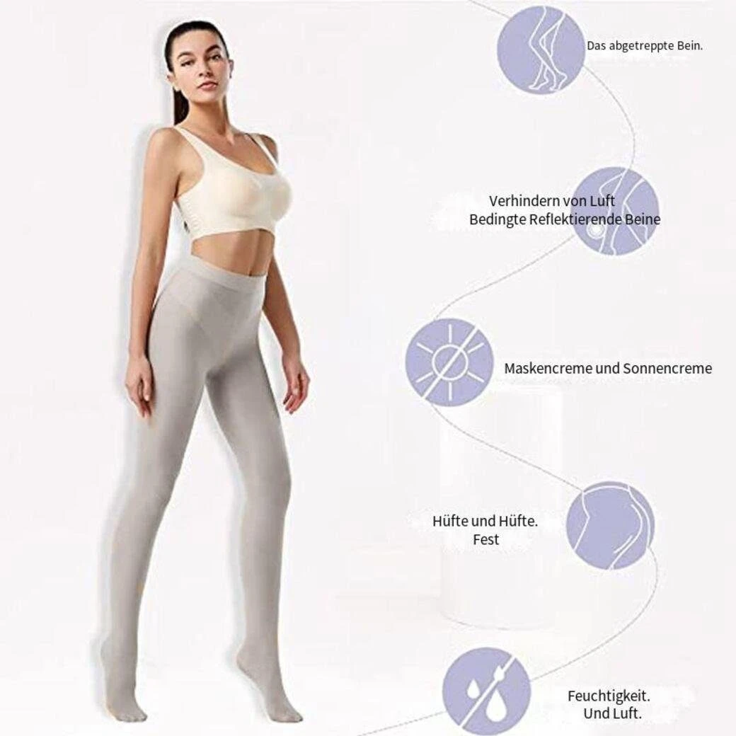 Mmgoqqt Thermoleggings Thermostrumpfhosen Für Damen Gefütterte Strumpfhose Winter Gefälschte Durchscheinend Plüschstrümpfe Pantyhose Warmer Leggings – Bild 2