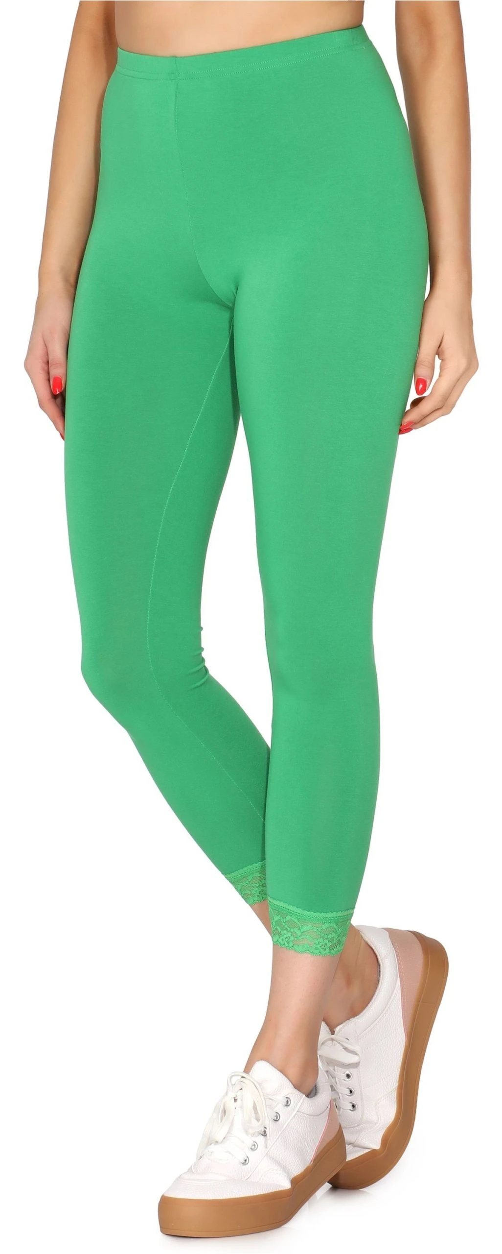 Merry Style Leggings Damen 7/8 Leggings Mit Spitze MS10-342 (1-tlg) Elastischer Bund