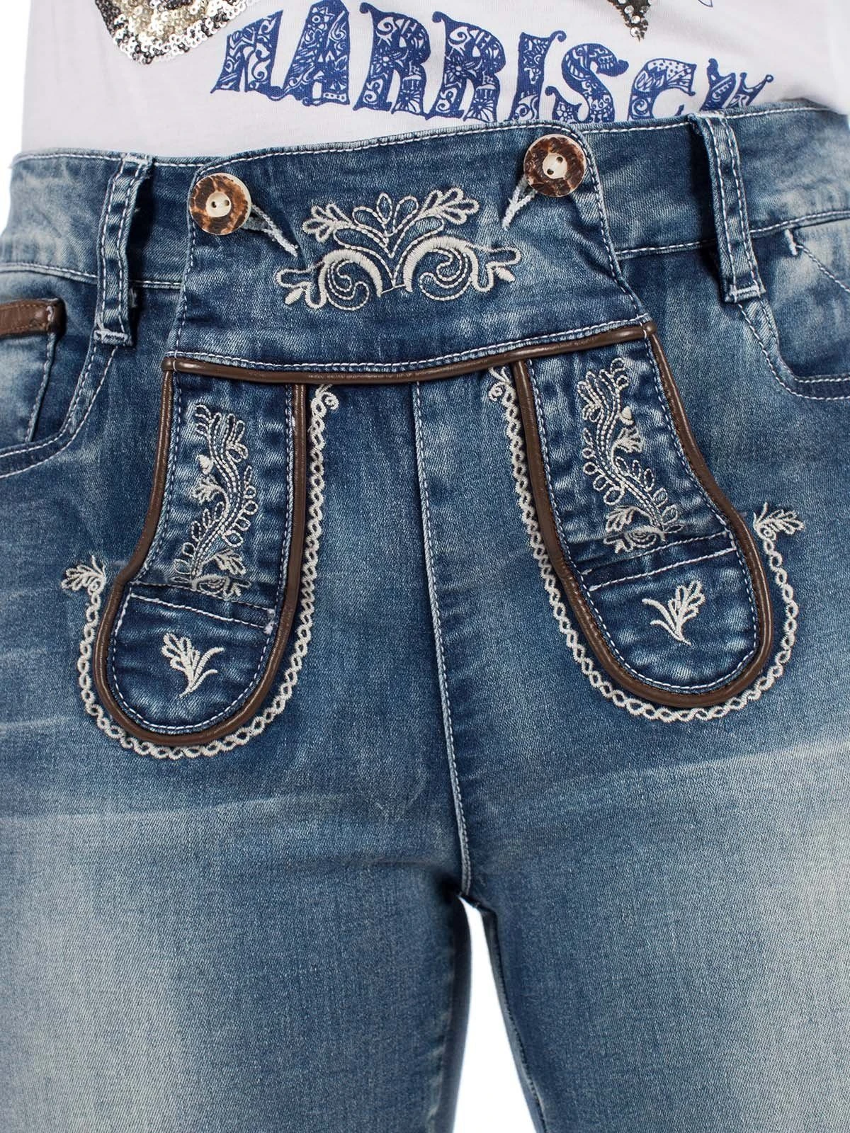 MarJo Jeansbermudas Trachtenjeans K69 FRANZISKA Lang Blau – Bild 8