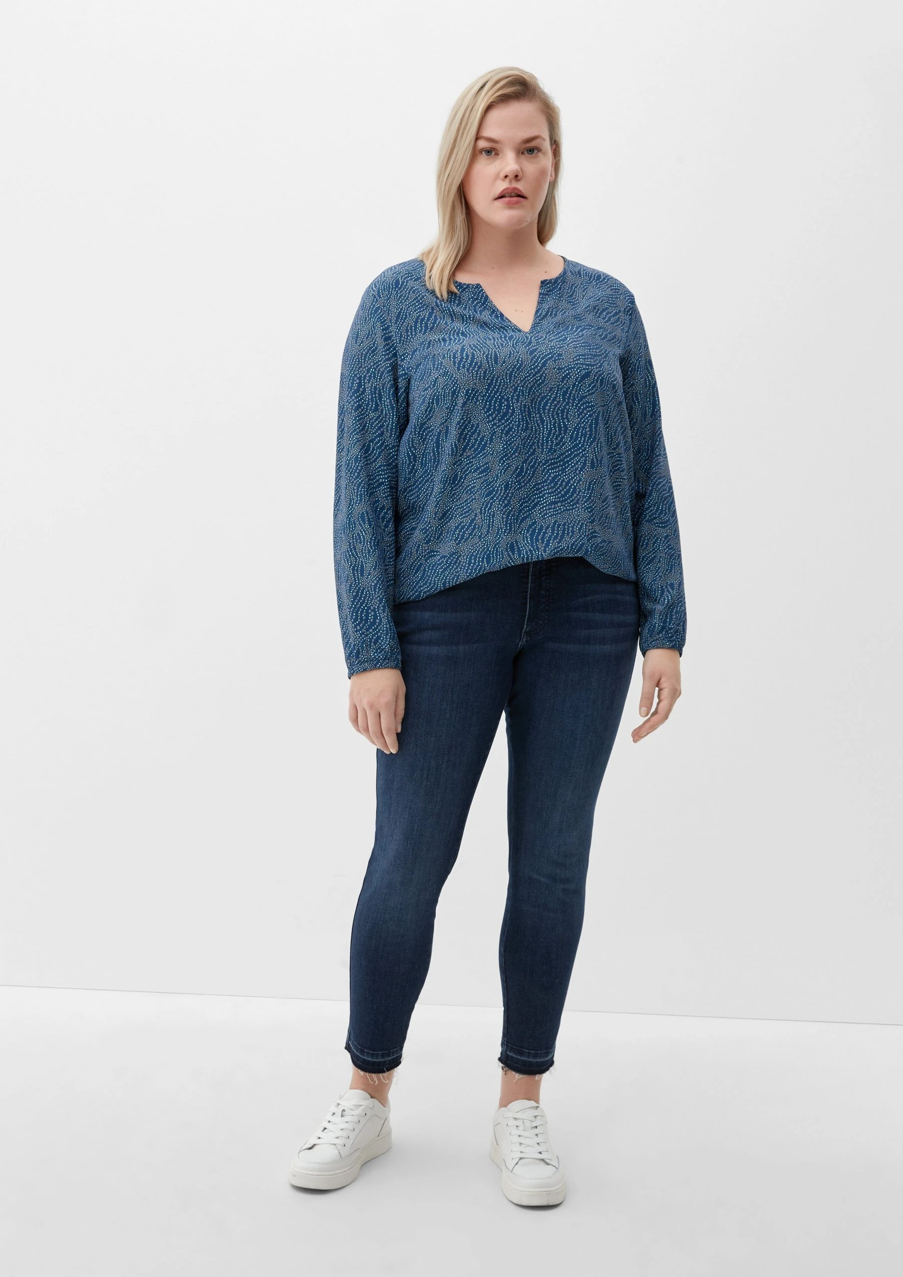 TRIANGLE Stoffhose Slim: Jeans Mit Shaping-Effekt Waschung – Bild 3