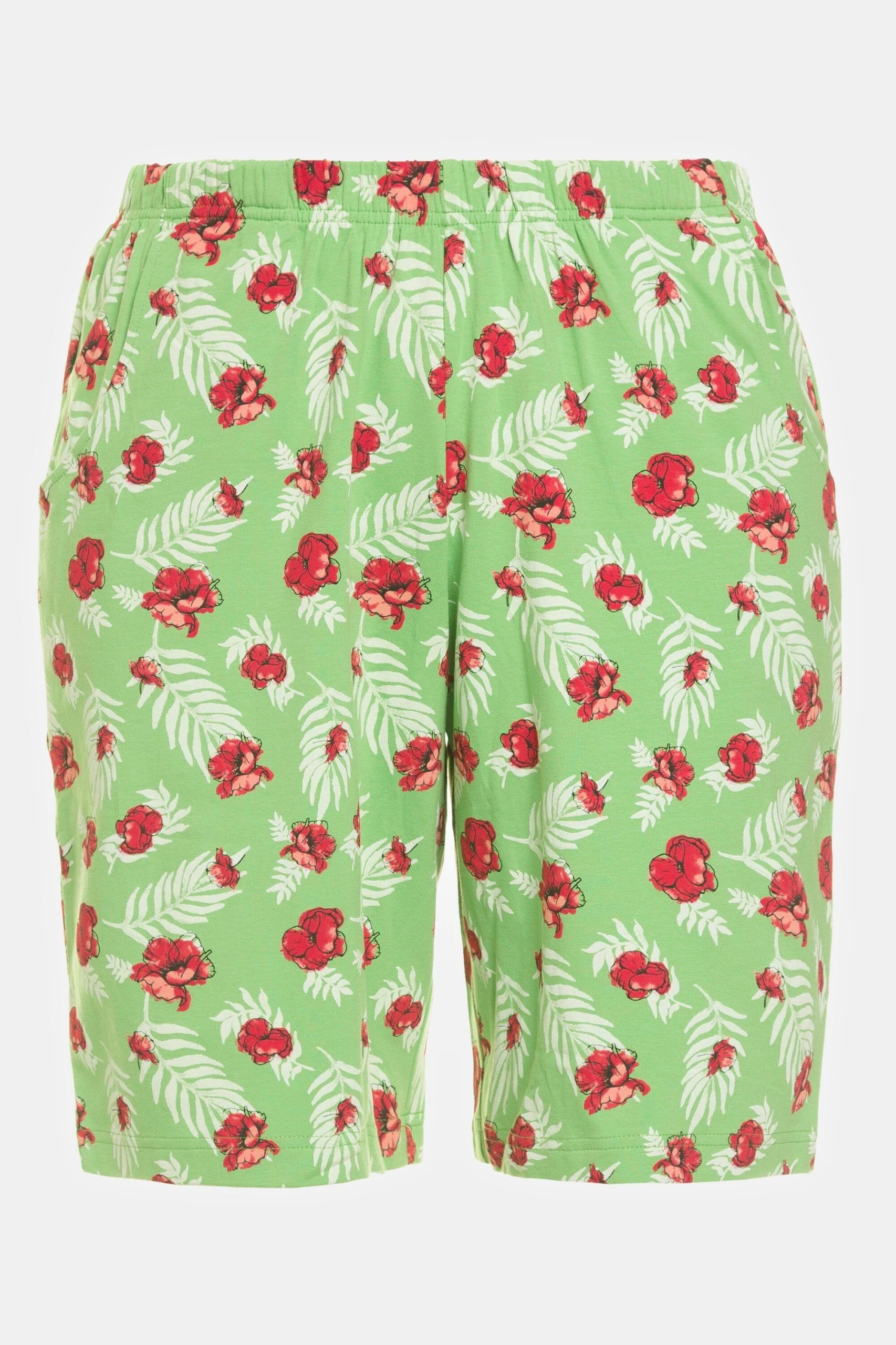 Ulla Popken Jeansshorts Jersey-Shorts Blüten Elastikbund Taschen – Bild 4