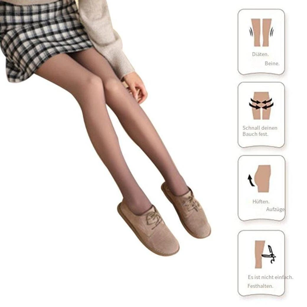 Mmgoqqt Thermoleggings Thermostrumpfhosen Für Damen Gefütterte Strumpfhose Winter Gefälschte Durchscheinend Plüschstrümpfe Pantyhose Warmer Leggings – Bild 4