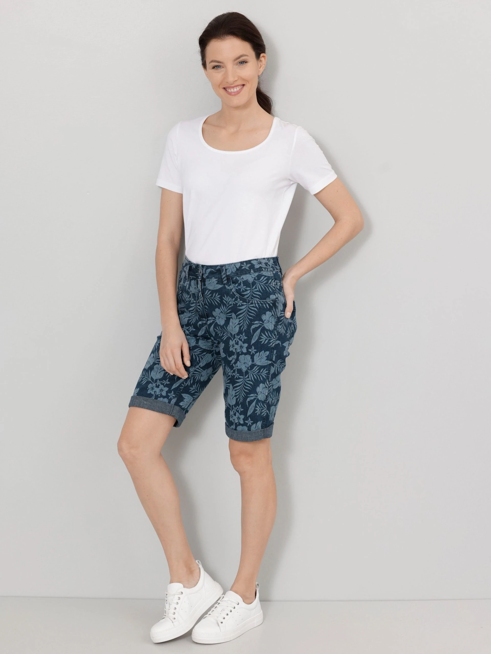 Dress In Bermudas Jeansbermuda (1-tlg) Mit Floralem Druck – Bild 2