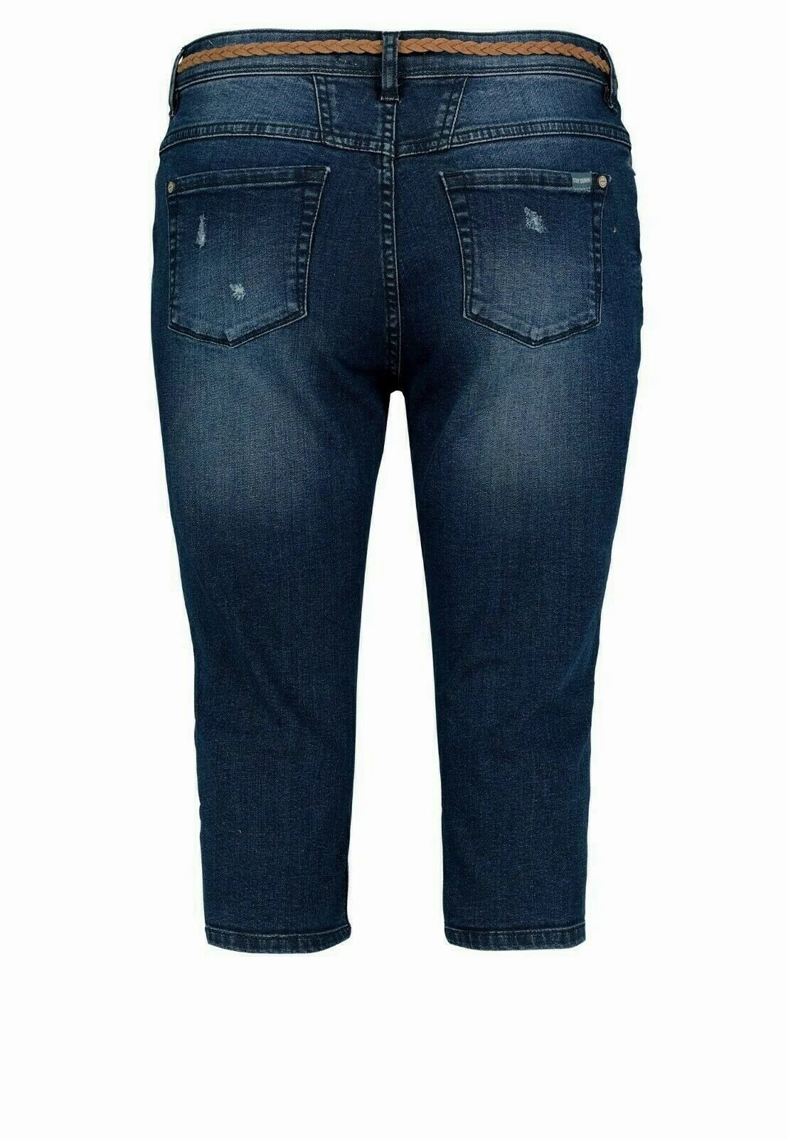 SUBLEVEL Bermudas Damen Capri Hose Jeans Shorts 3/4 Hose Short Bermuda Mit Flechtgürtel – Bild 6