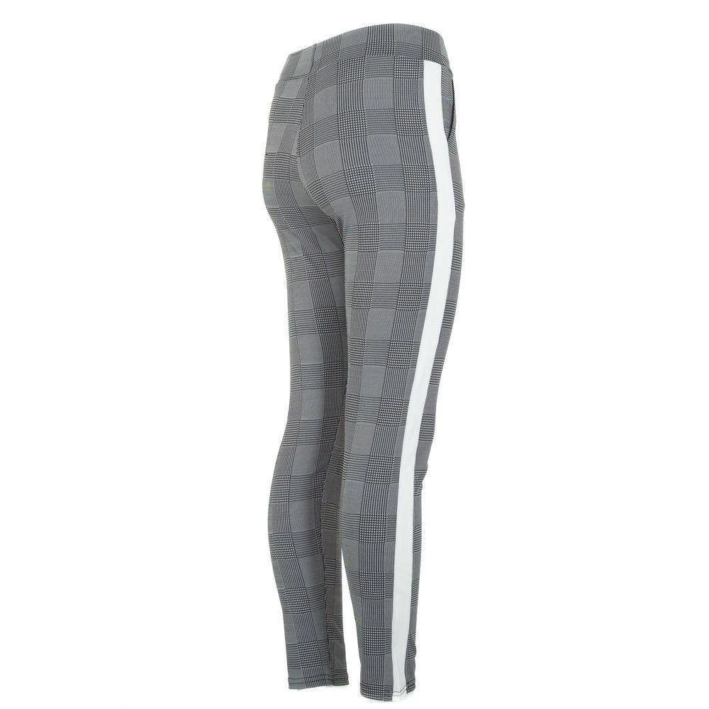 Ital-Design Chinohose Damen Freizeit Gestreift Stretch Chino In Weiß – Bild 3