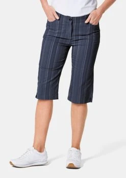 GOLDNER Stoffhose Bermuda In Strukturierter Elastischer Ware Perfekter Sitz Und Viel Komfort