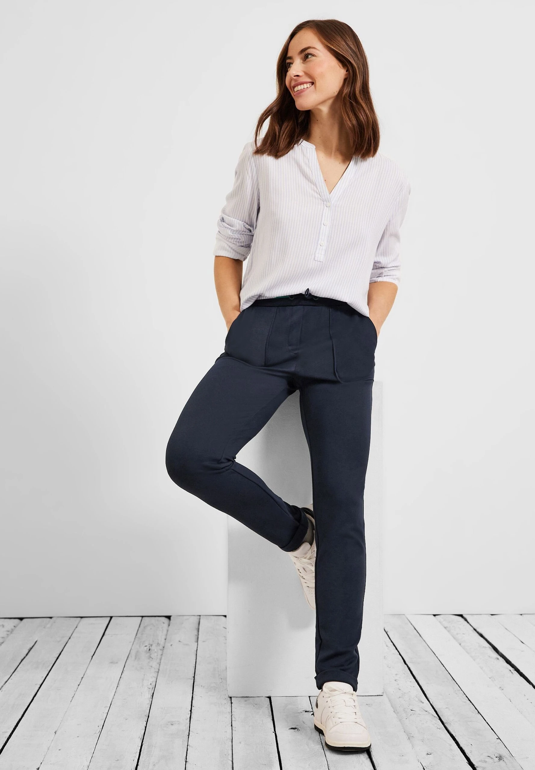 Cecil Röhrenhose In Unifarbe – Bild 3