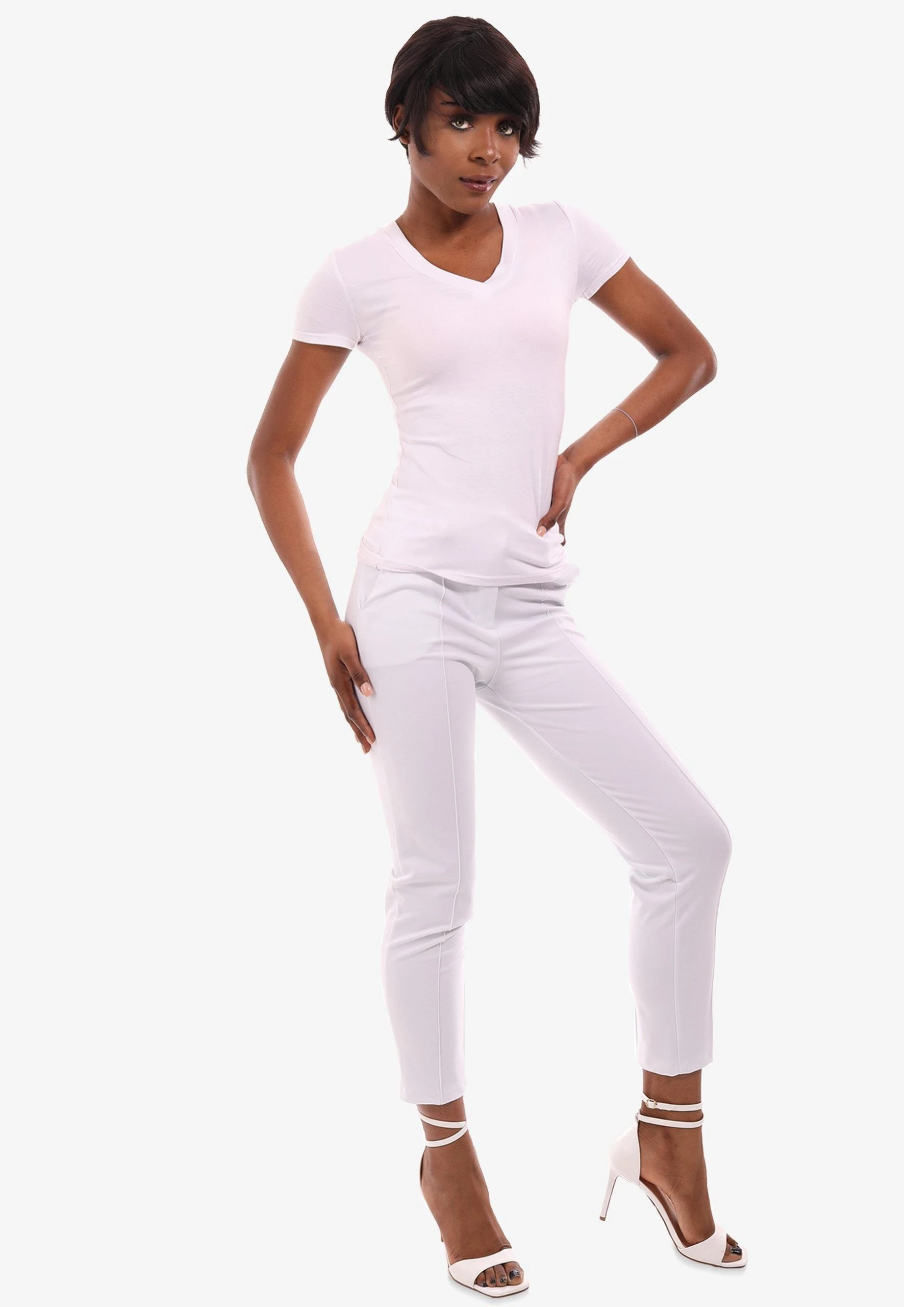 YC Fashion & Style Chinohose Chino Hose In Verkürzter Länge In Unifarbe – Bild 5