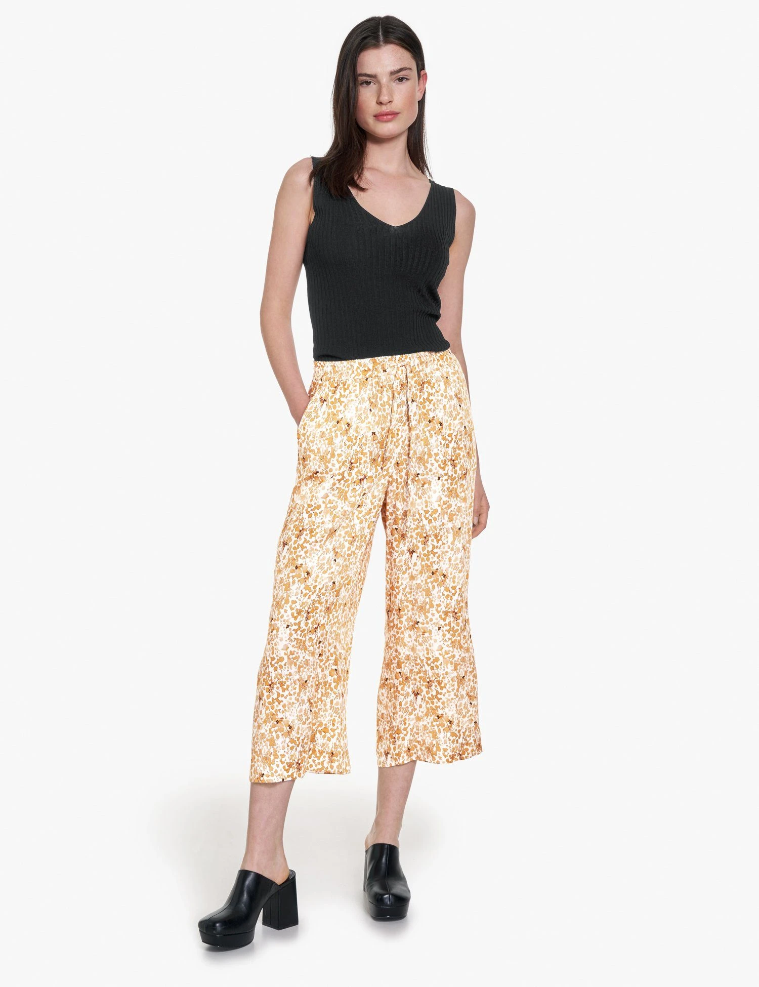 Taifun Stoffhose »Verkürzte Palazzohose Mit Allover-Print Wide Leg High« – Bild 5