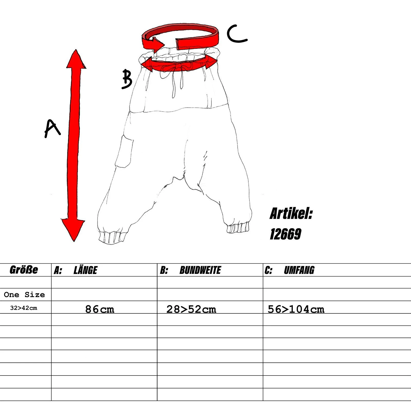 KUNST UND MAGIE Haremshose Kunst Und Magie Unisex Orientalische Haremshose Pluderhose Pumphose, Größe: Einheitsgröße – Bild 4