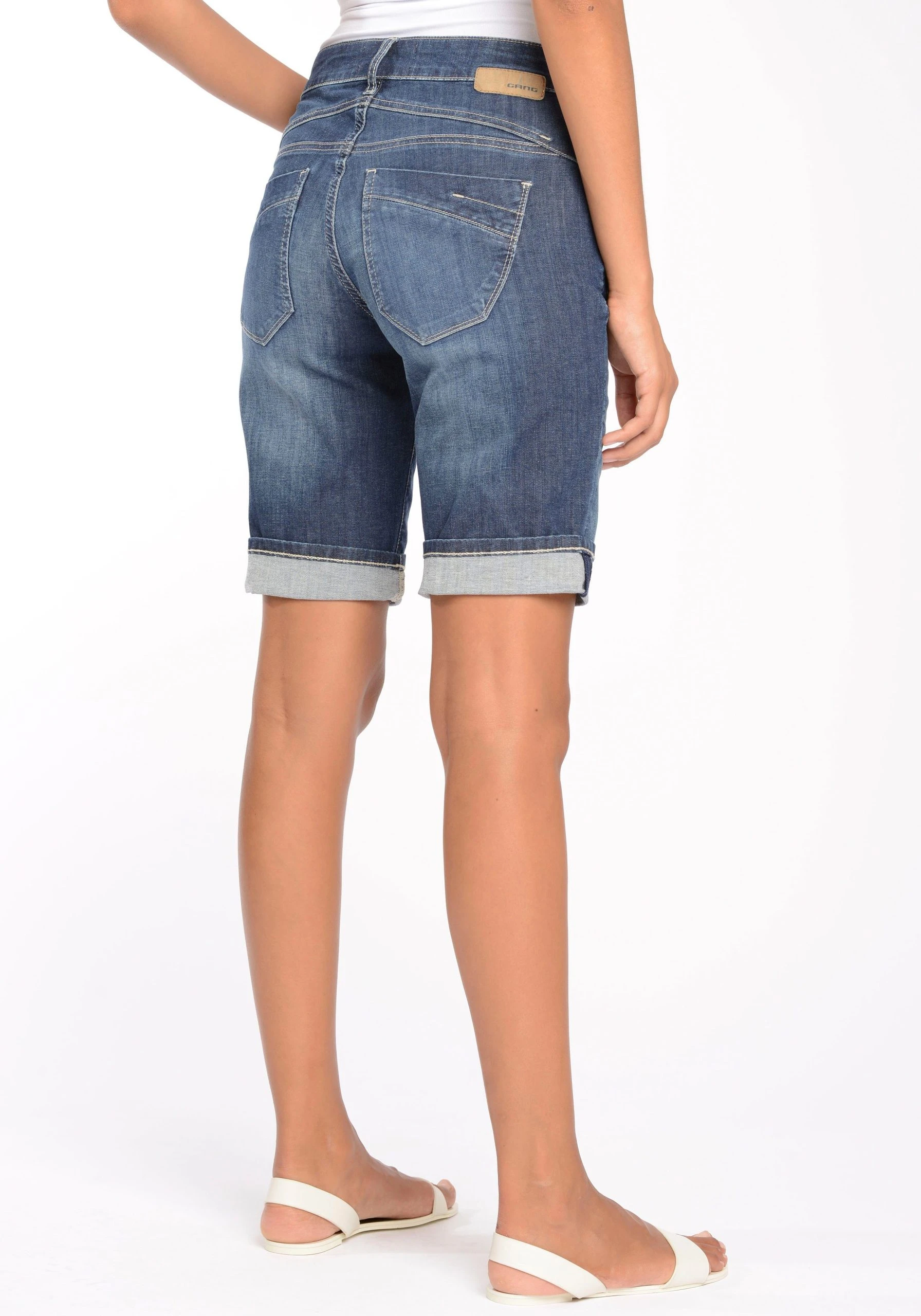 GANG Jeansbermudas RUBINIA BERMUDA Mit Aufschlag U. Leicht Ausgefranster Kante Am Saumabschluss – Bild 4