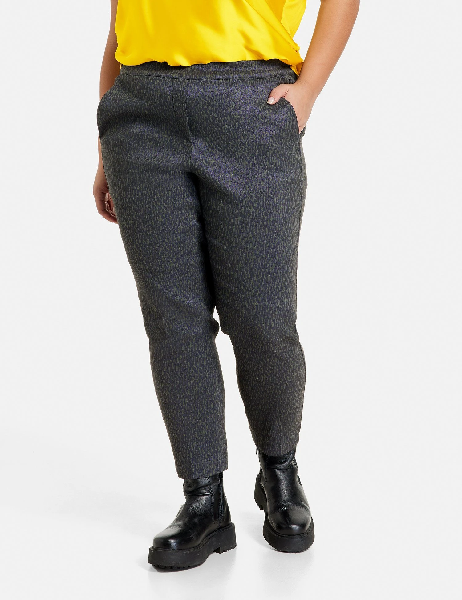 Samoon Stoffhose »7/8 Hose Mit Jacquardmuster Greta«