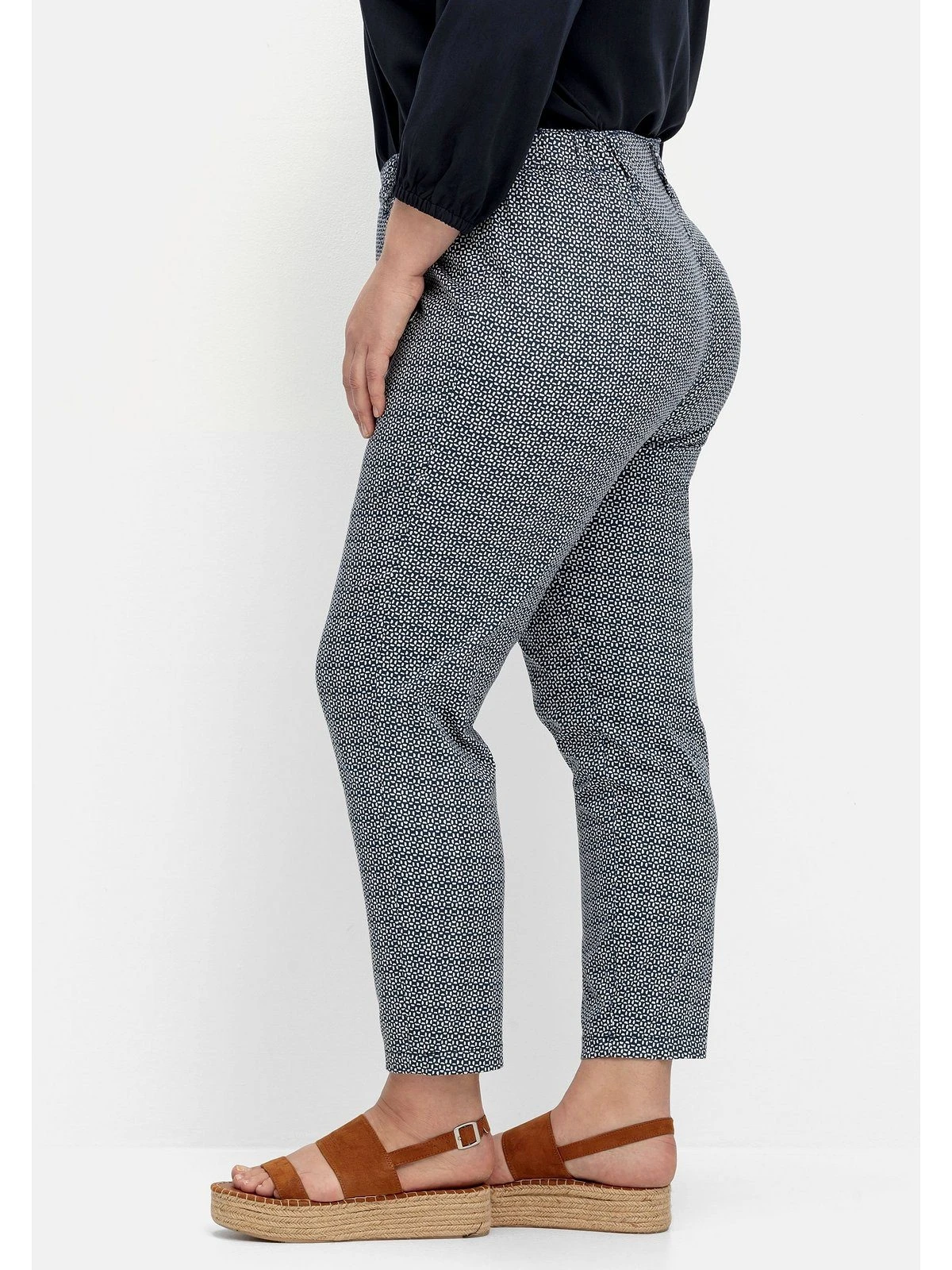 Sheego Stretch-Hose Schmale Hose Mit Minimalprint, Knöchellang – Bild 6