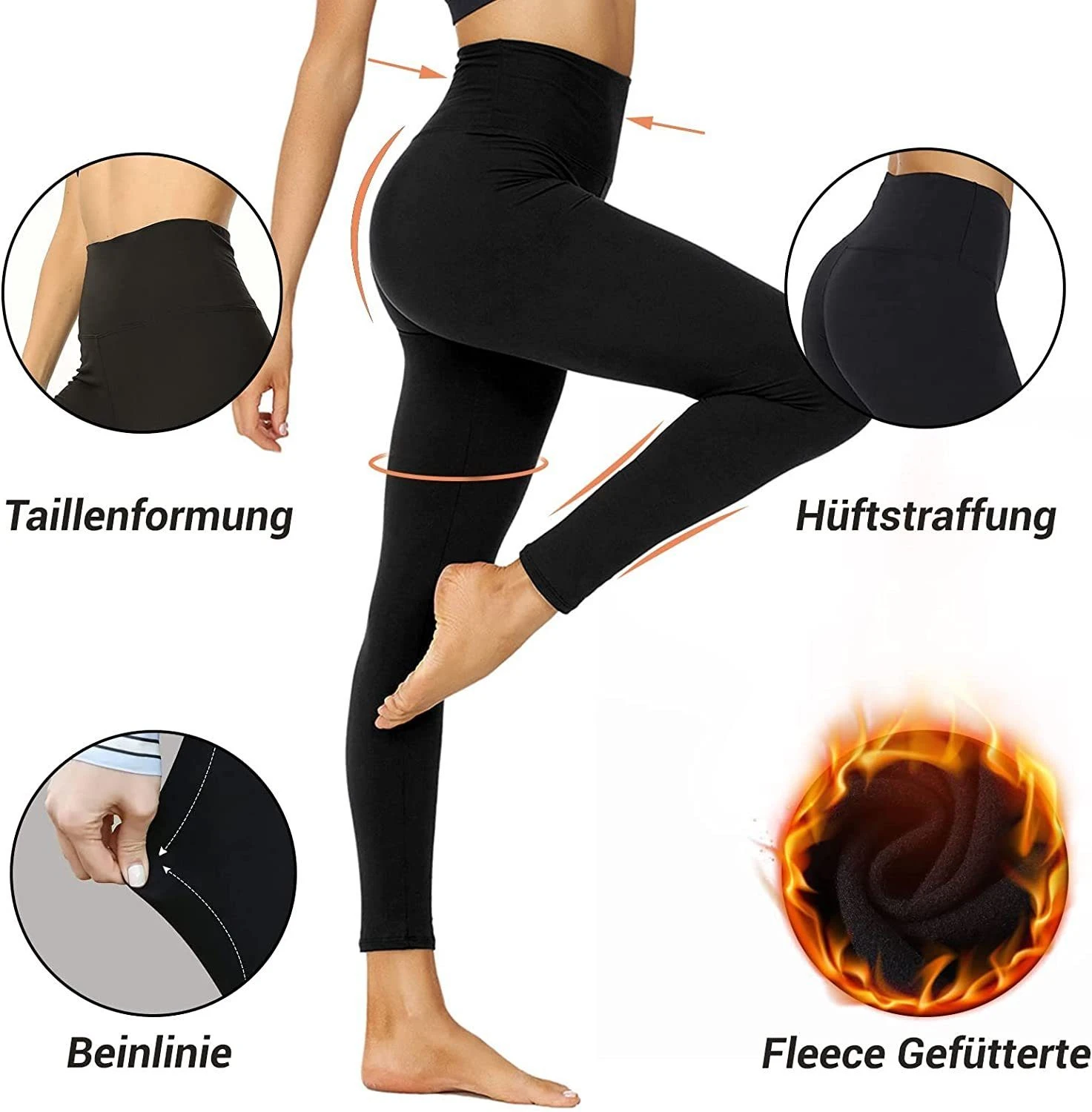 Favson Thermoleggings Damen Thermoleggins Gefütterte Leggings Dicke Strumpfhosen Winter Warm – Bild 2