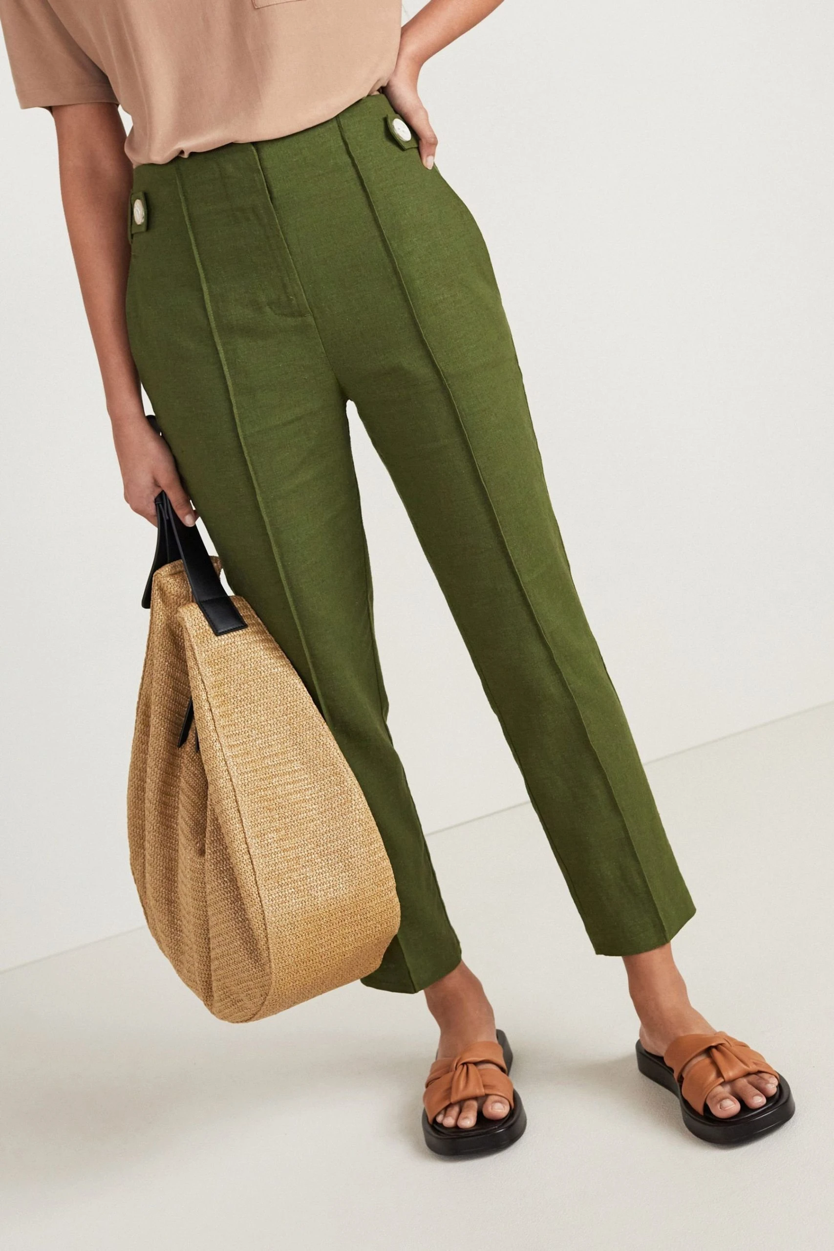 Next Stoffhose Elegante Hose Im Slim Fit Aus Leinengemisch (1-tlg) – Bild 4
