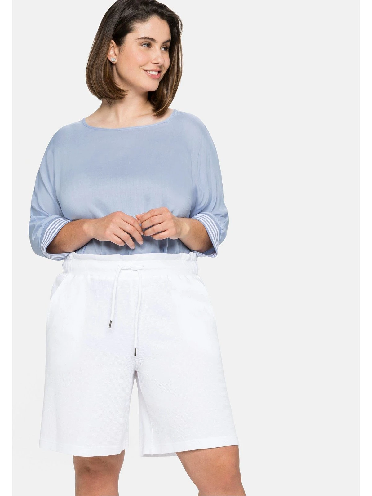 Sheego Shorts »Shorts« In Piqué-Qualität, Mit Schlupfbund