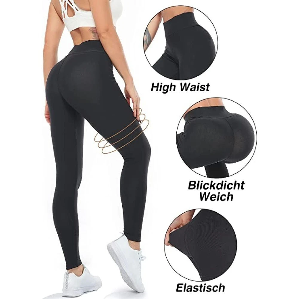 Favson Thermoleggings Leggings Gefüttert Damen Winter Warme Thermo Leggins Thermoleggins – Bild 3