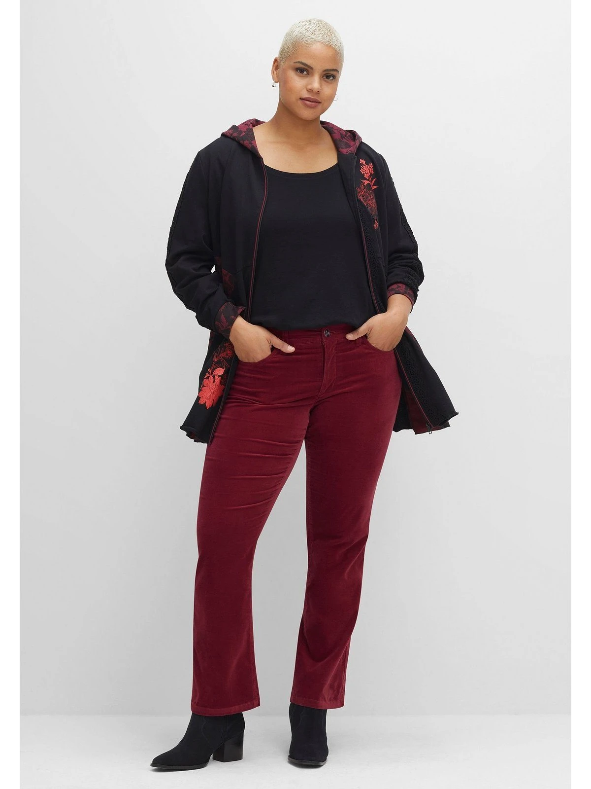 Sheego By Joe Browns Stretch-Hose »Samthose« Aus Weichem Baumwollsamt – Bild 4