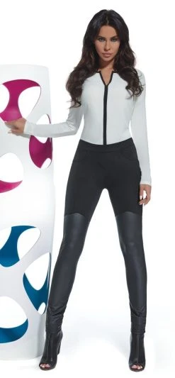 Bas Bleu Leggings Mit Teilw. Lederoptik, Leder-Look Bequem Und Elegant Leggins