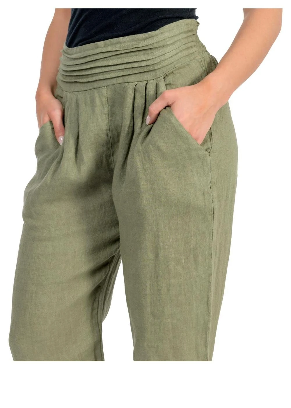 Malito More Than Fashion Leinenhose 2727 Bequemer Und Breiter Gummizug – Bild 5